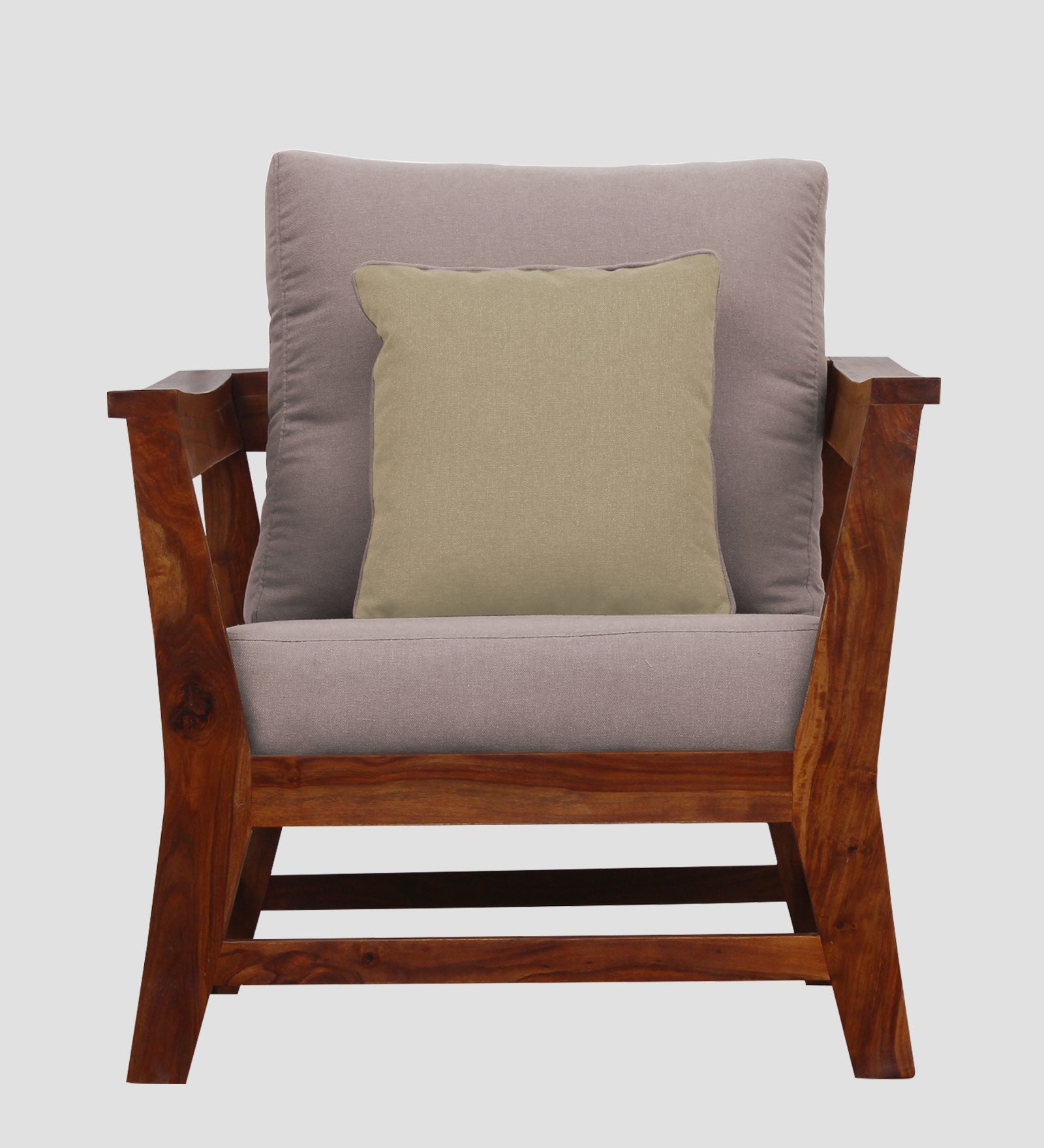 Fuju Fabric 1 Seater Sofa in Crypto Almond Beige Colour - Febonic Living