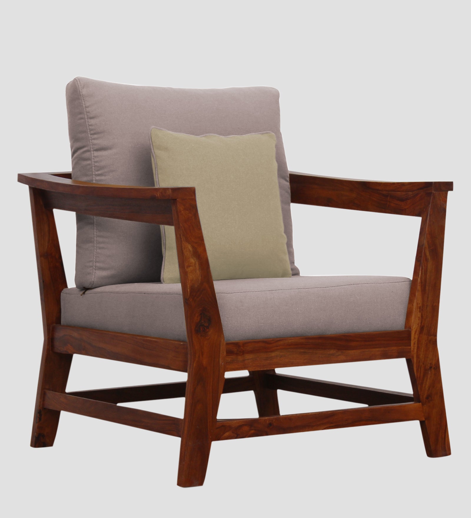 Fuju Fabric 1 Seater Sofa in Crypto Almond Beige Colour - Febonic Living