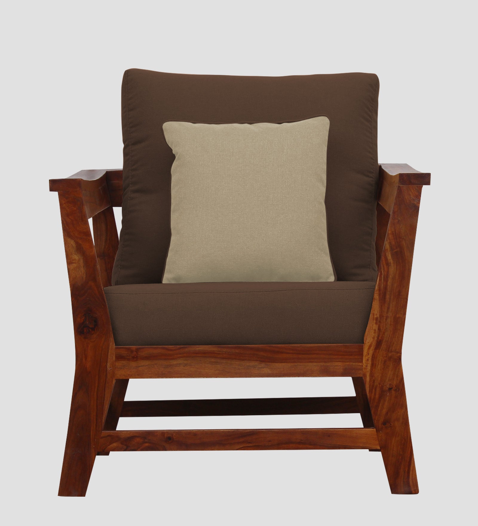 Fuju Fabric 1 Seater Sofa in Crypto Ash Brown Colour - Febonic Living