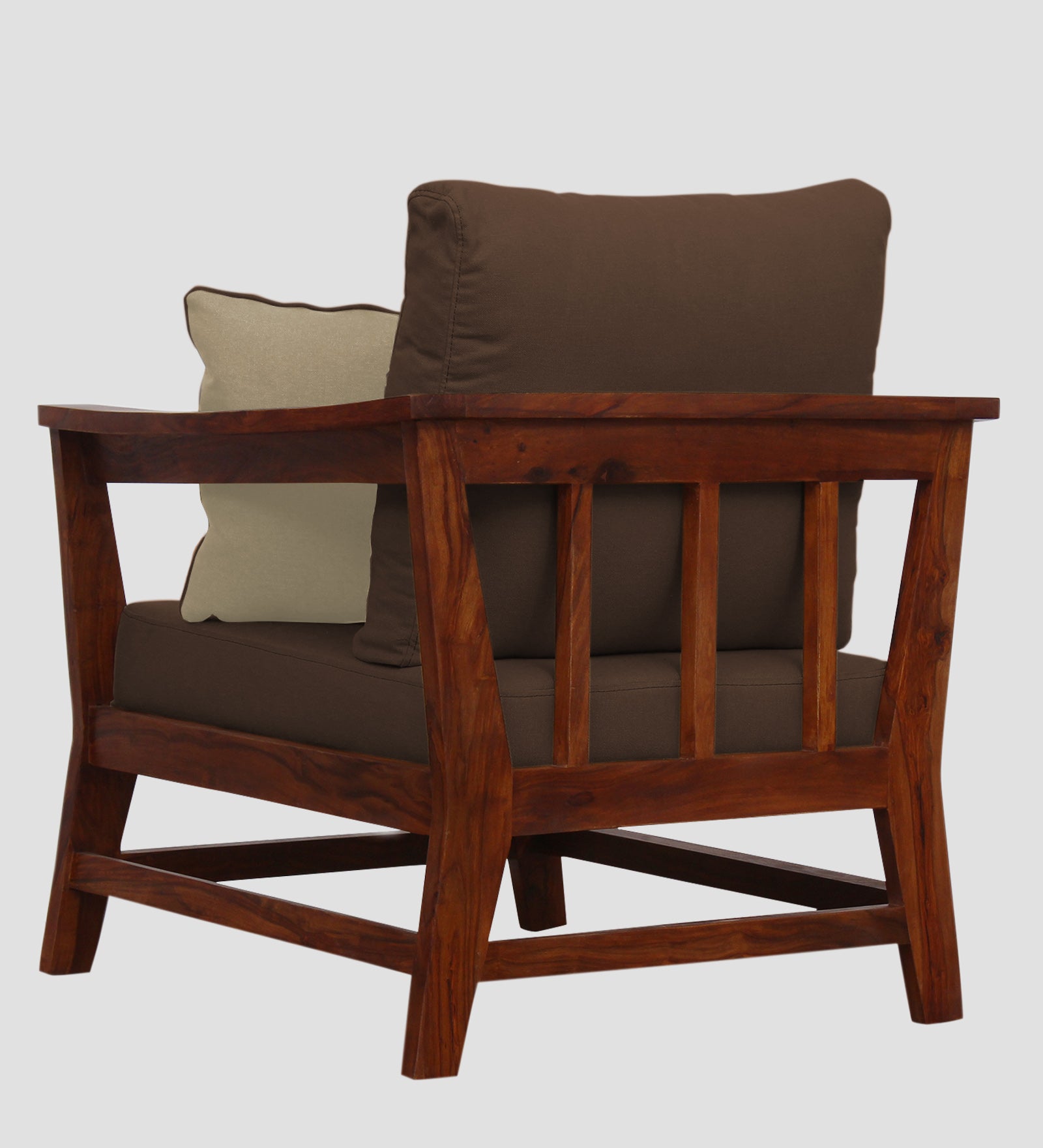 Fuju Fabric 1 Seater Sofa in Crypto Ash Brown Colour - Febonic Living