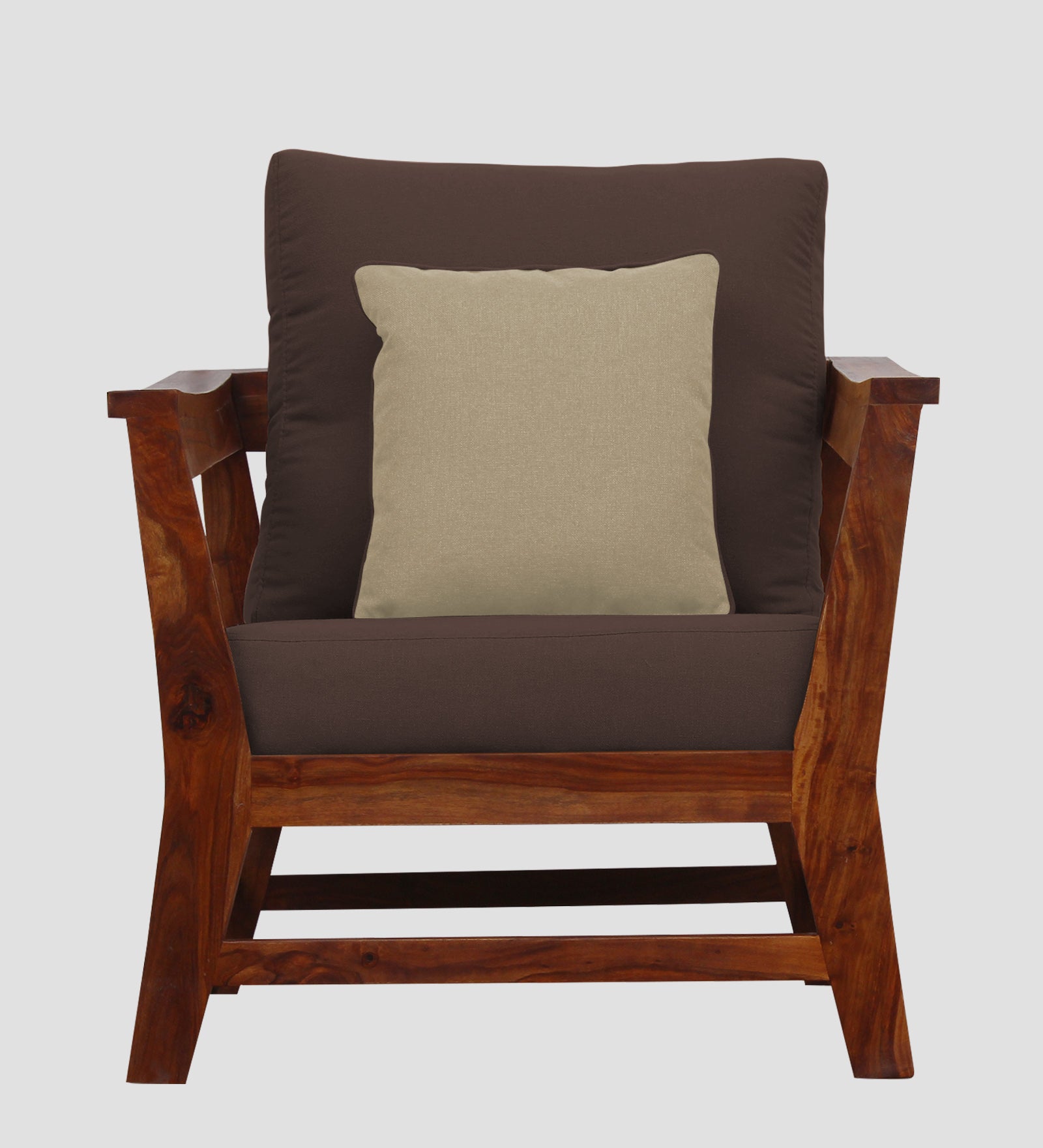 Fuju Fabric 1 Seater Sofa in Crypto Caramel Brown Colour - Febonic Living