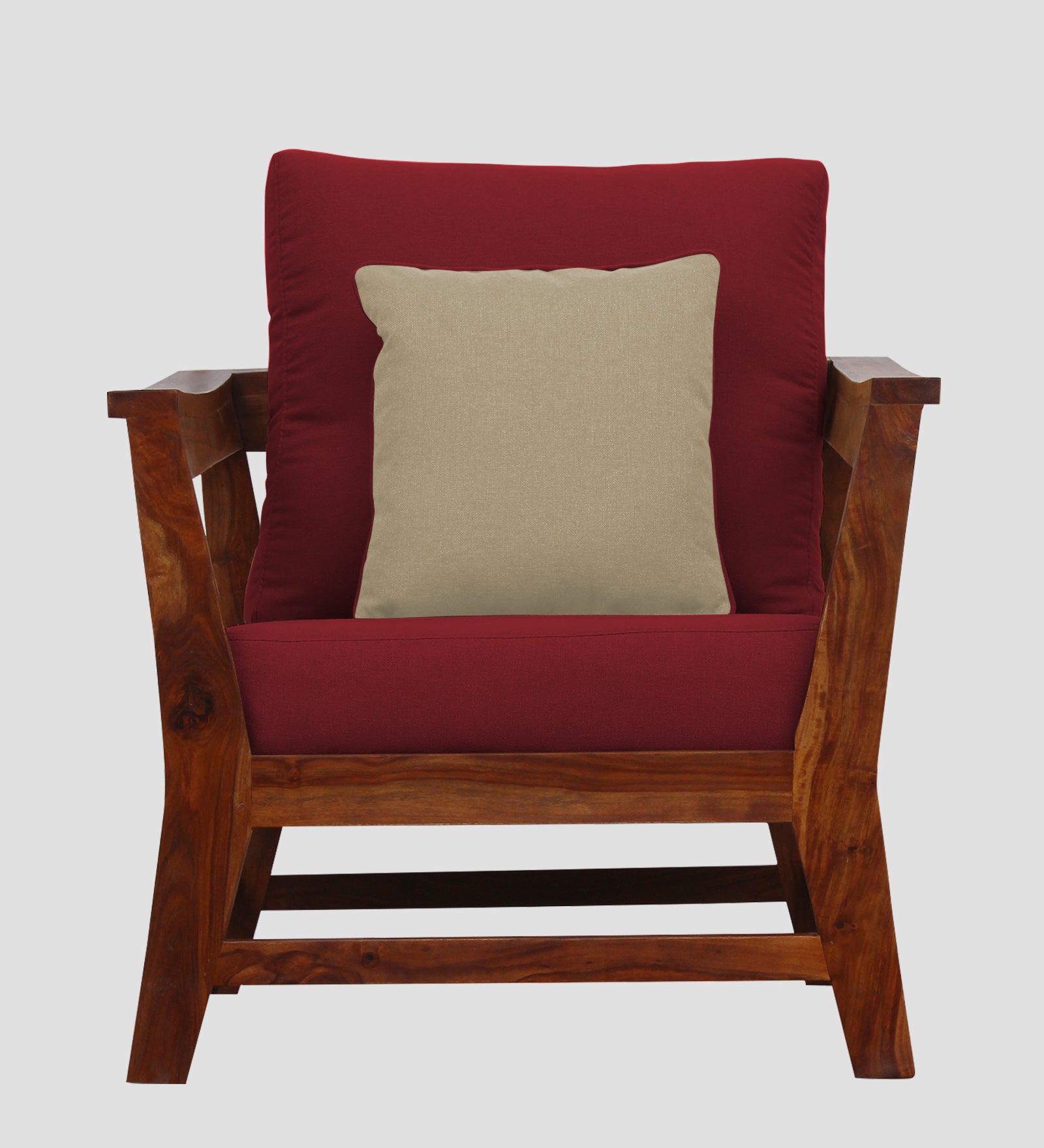 Fuju Fabric 1 Seater Sofa in Crypto Chilli Red Colour - Febonic Living