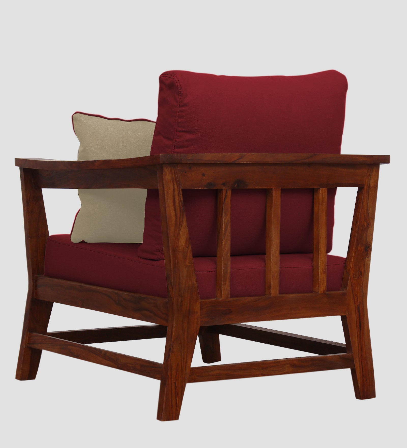 Fuju Fabric 1 Seater Sofa in Crypto Chilli Red Colour - Febonic Living