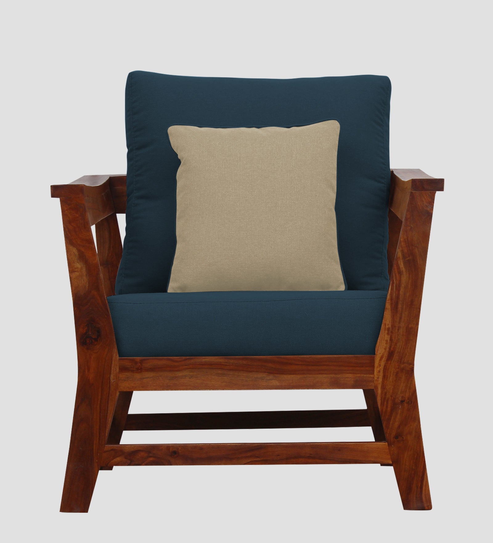 Fuju Fabric 1 Seater Sofa in Crypto Cool Blue Colour - Febonic Living