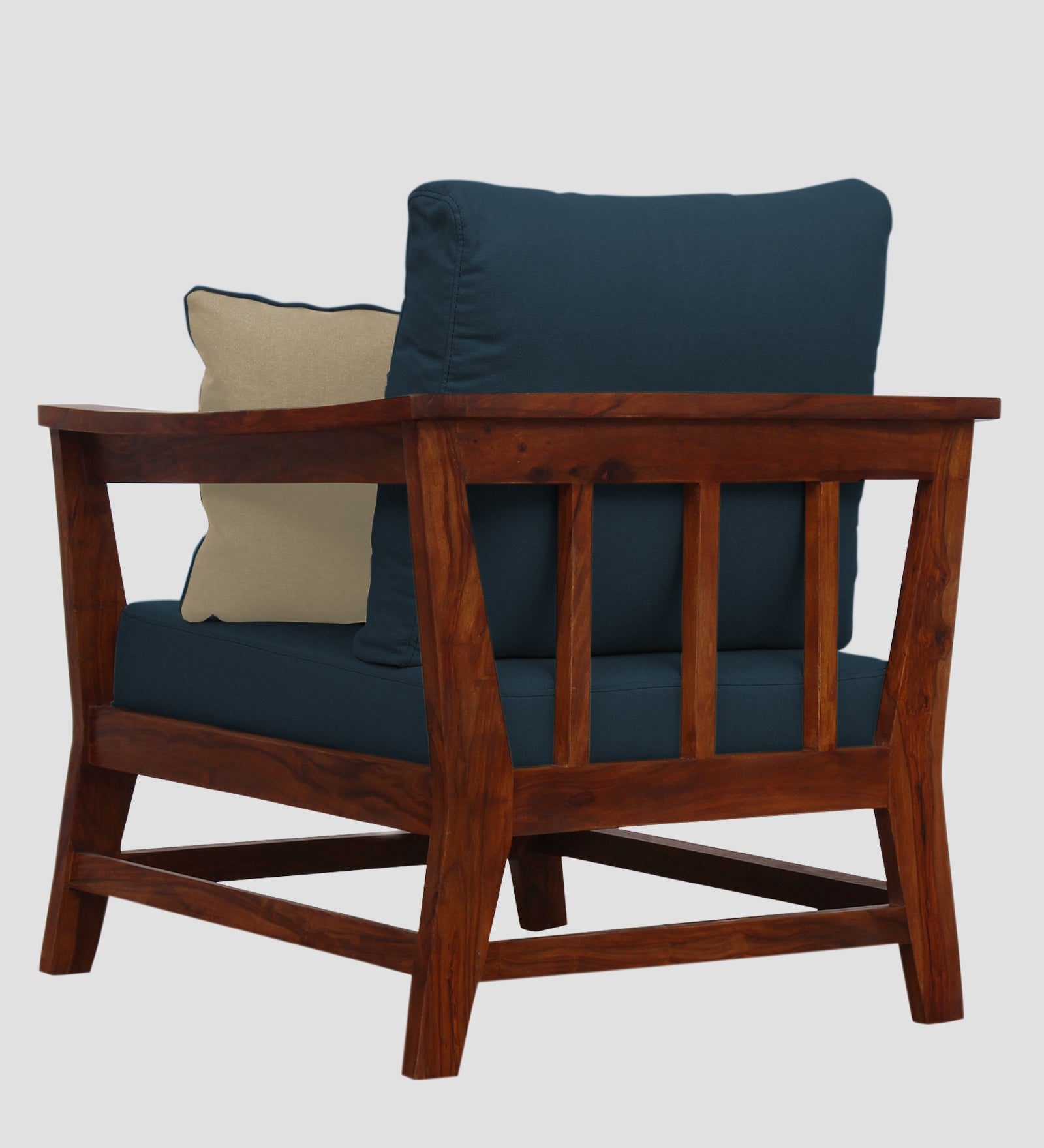 Fuju Fabric 1 Seater Sofa in Crypto Cool Blue Colour - Febonic Living