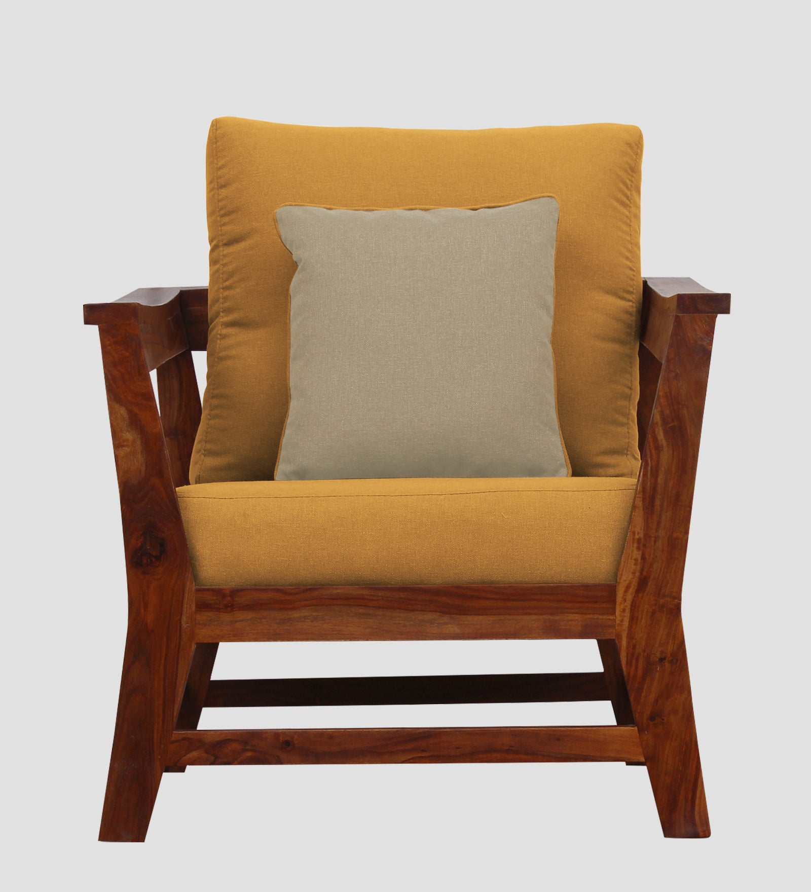 Fuju Fabric 1 Seater Sofa in Crypto Corn Yellow Colour - Febonic Living