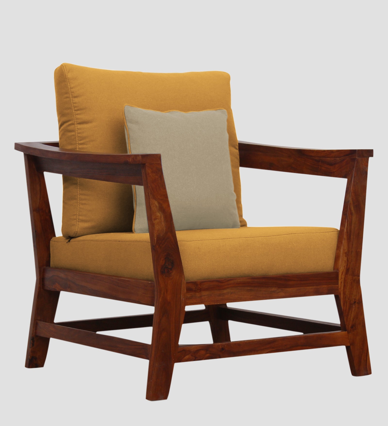 Fuju Fabric 1 Seater Sofa in Crypto Corn Yellow Colour - Febonic Living