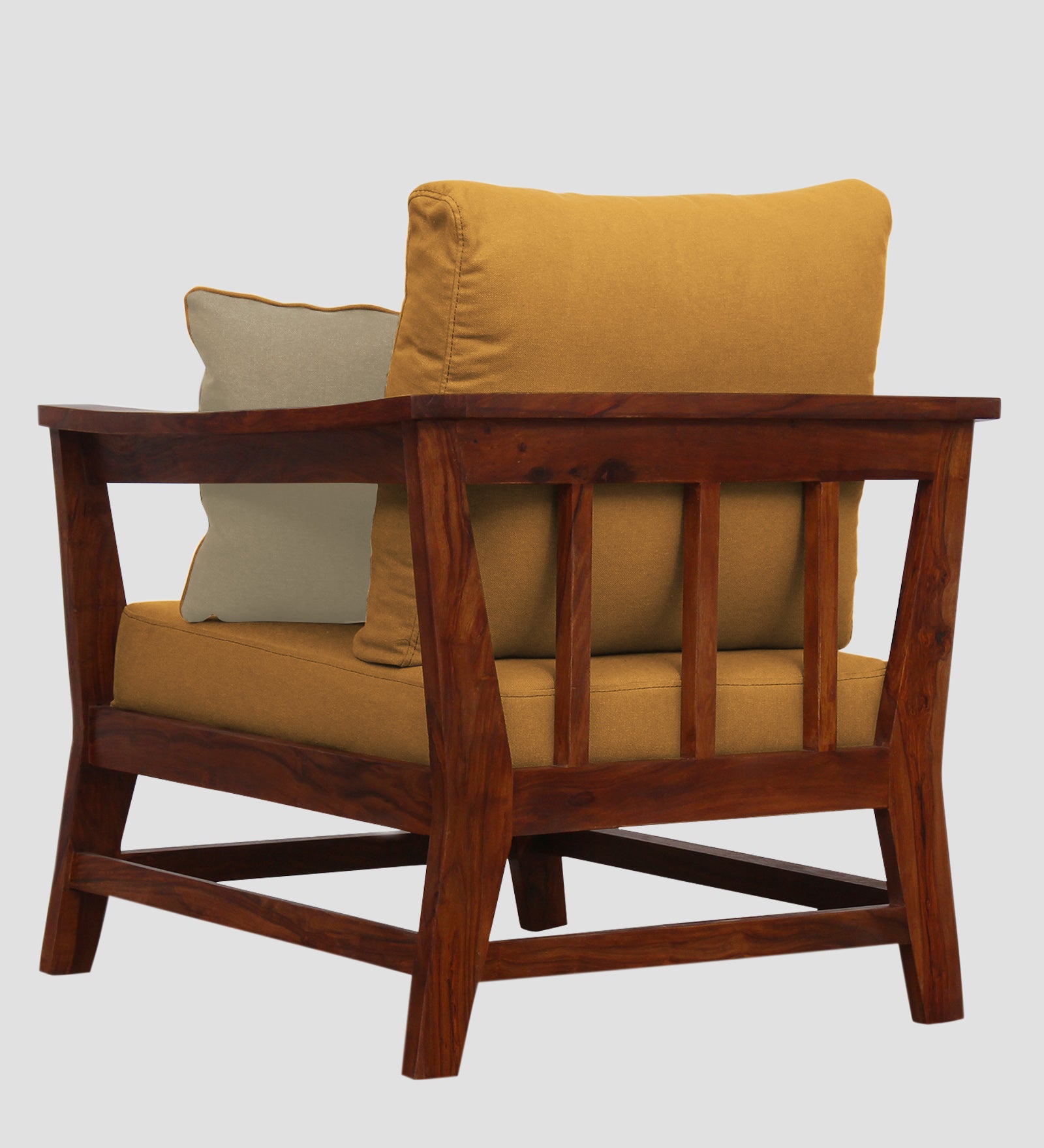 Fuju Fabric 1 Seater Sofa in Crypto Corn Yellow Colour - Febonic Living