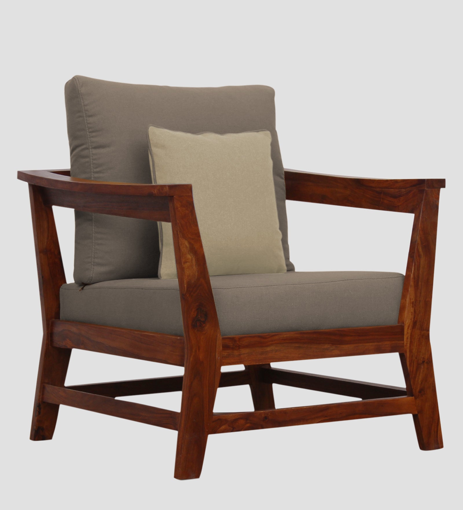 Fuju Fabric 1 Seater Sofa in Crypto Hazel Beige Colour - Febonic Living