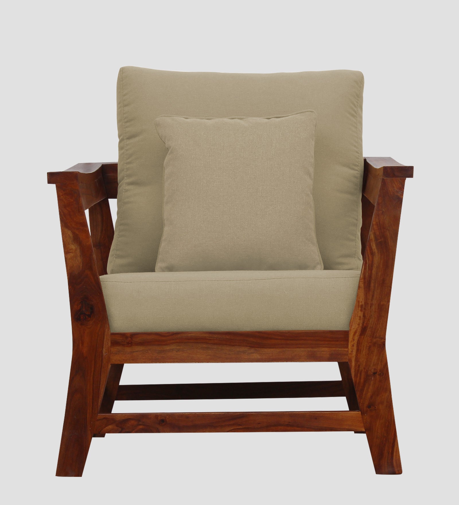 Fuju Fabric 1 Seater Sofa in Crypto Honey Beige Colour - Febonic Living