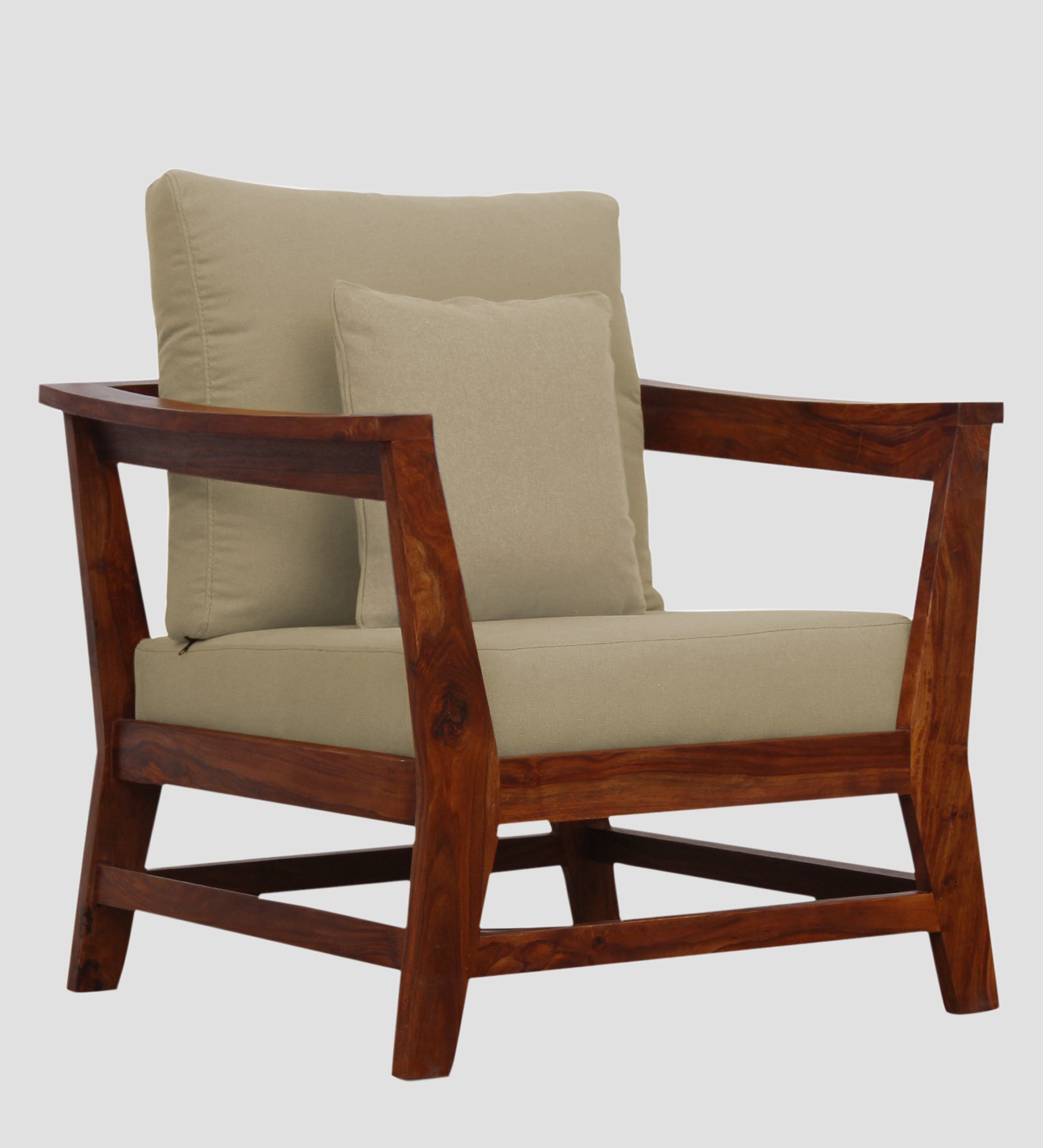 Fuju Fabric 1 Seater Sofa in Crypto Honey Beige Colour - Febonic Living