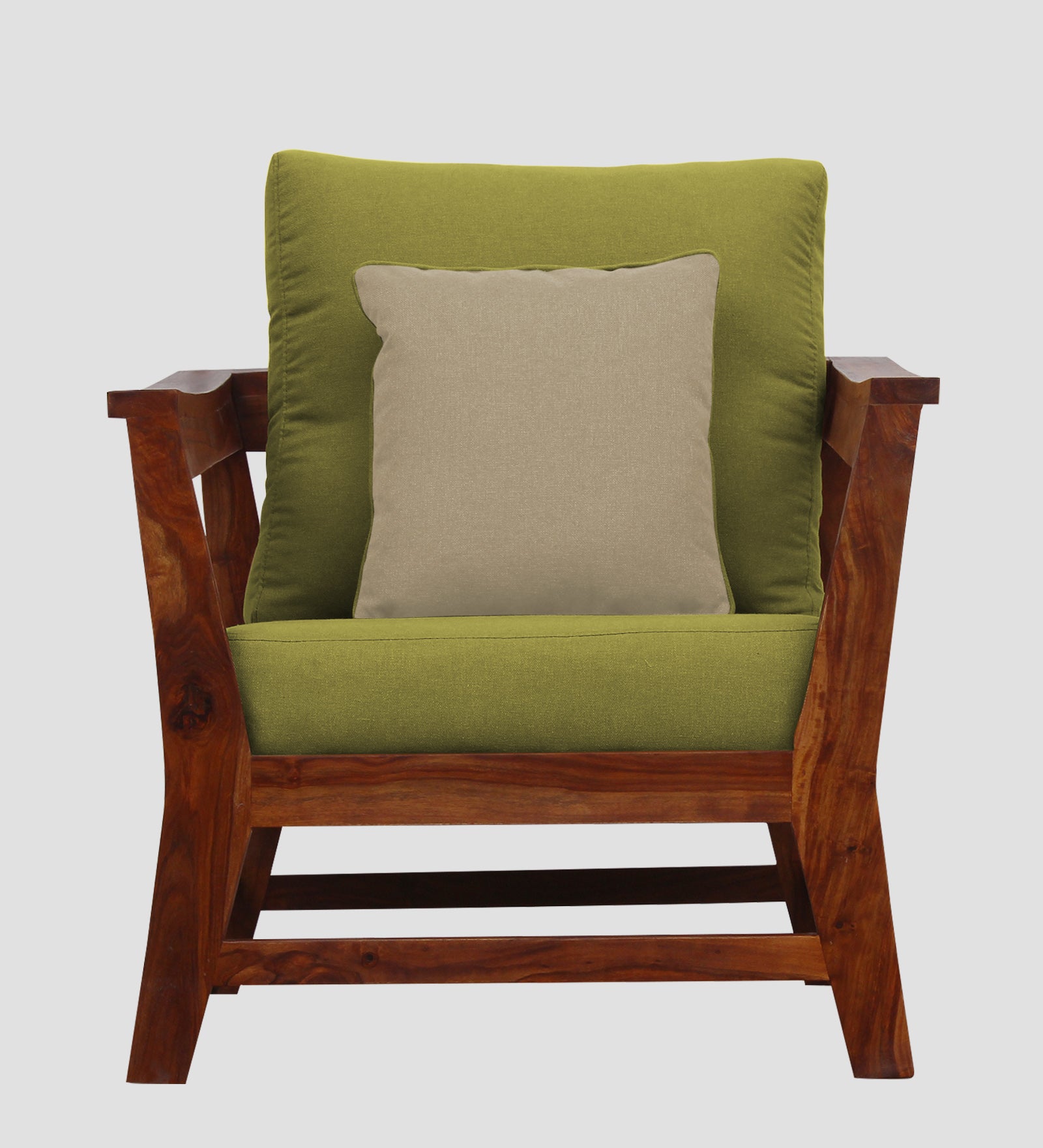 Fuju Fabric 1 Seater Sofa in Crypto Kelly Green Colour - Febonic Living