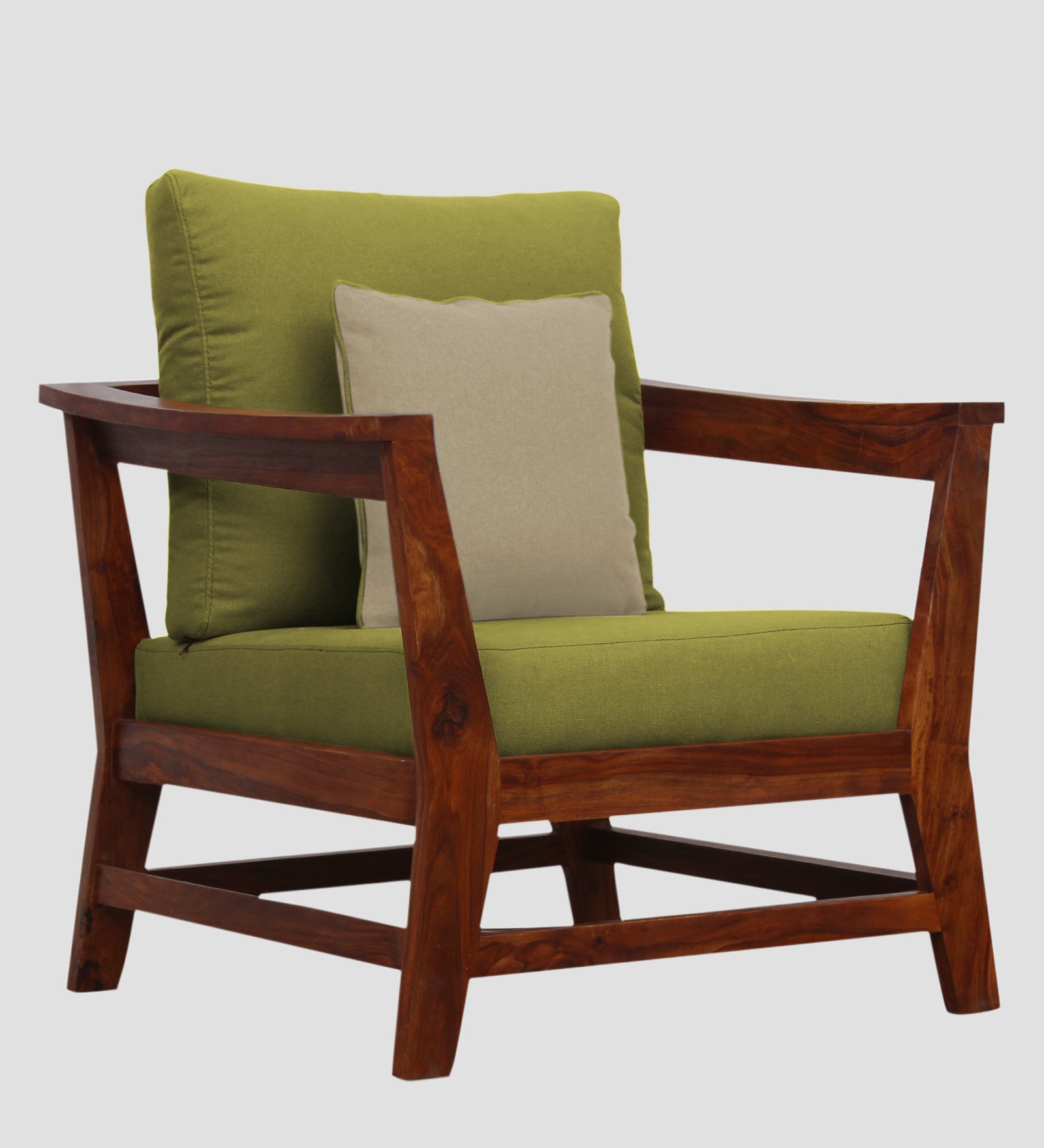 Fuju Fabric 1 Seater Sofa in Crypto Kelly Green Colour - Febonic Living