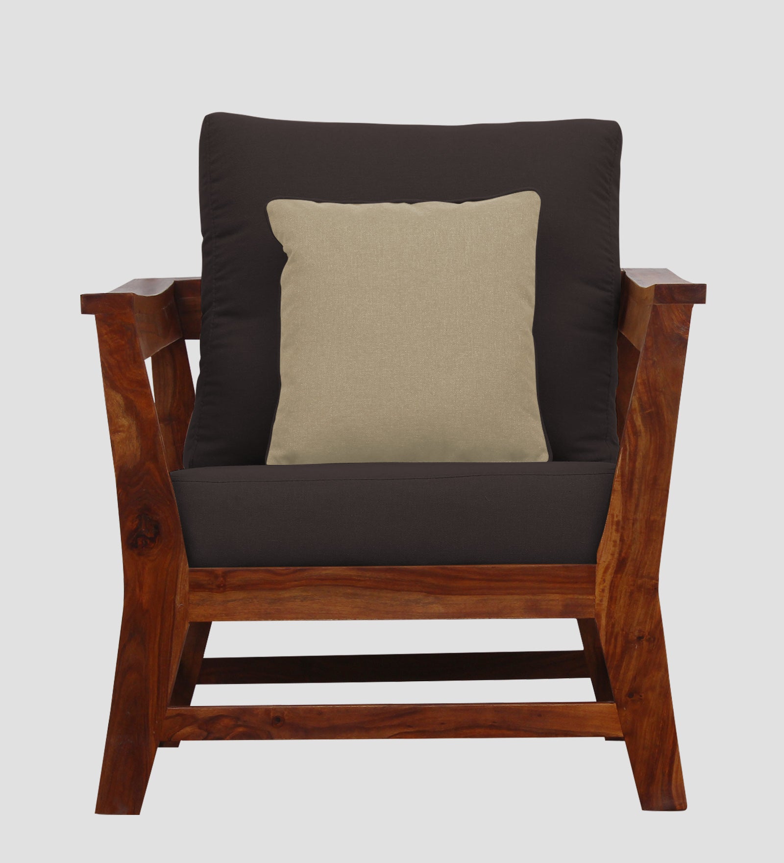 Fuju Fabric 1 Seater Sofa in Crypto Pebble Brown Colour - Febonic Living