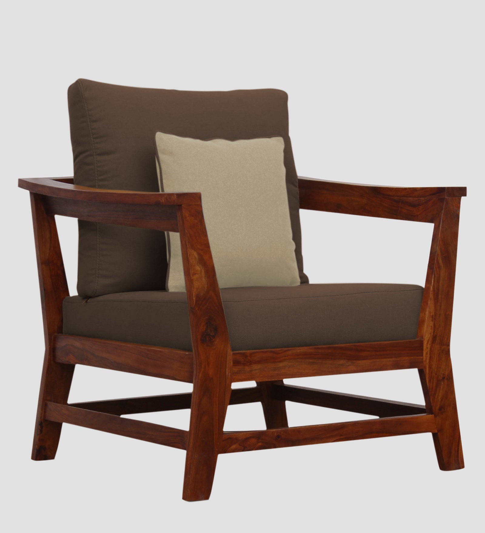 Fuju Fabric 1 Seater Sofa in Crypto Rosy Brown Colour - Febonic Living