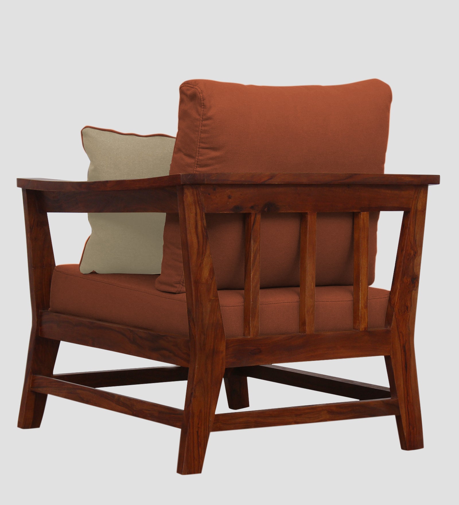 Fuju Fabric 1 Seater Sofa in Crypto Royal Orange Colour - Febonic Living