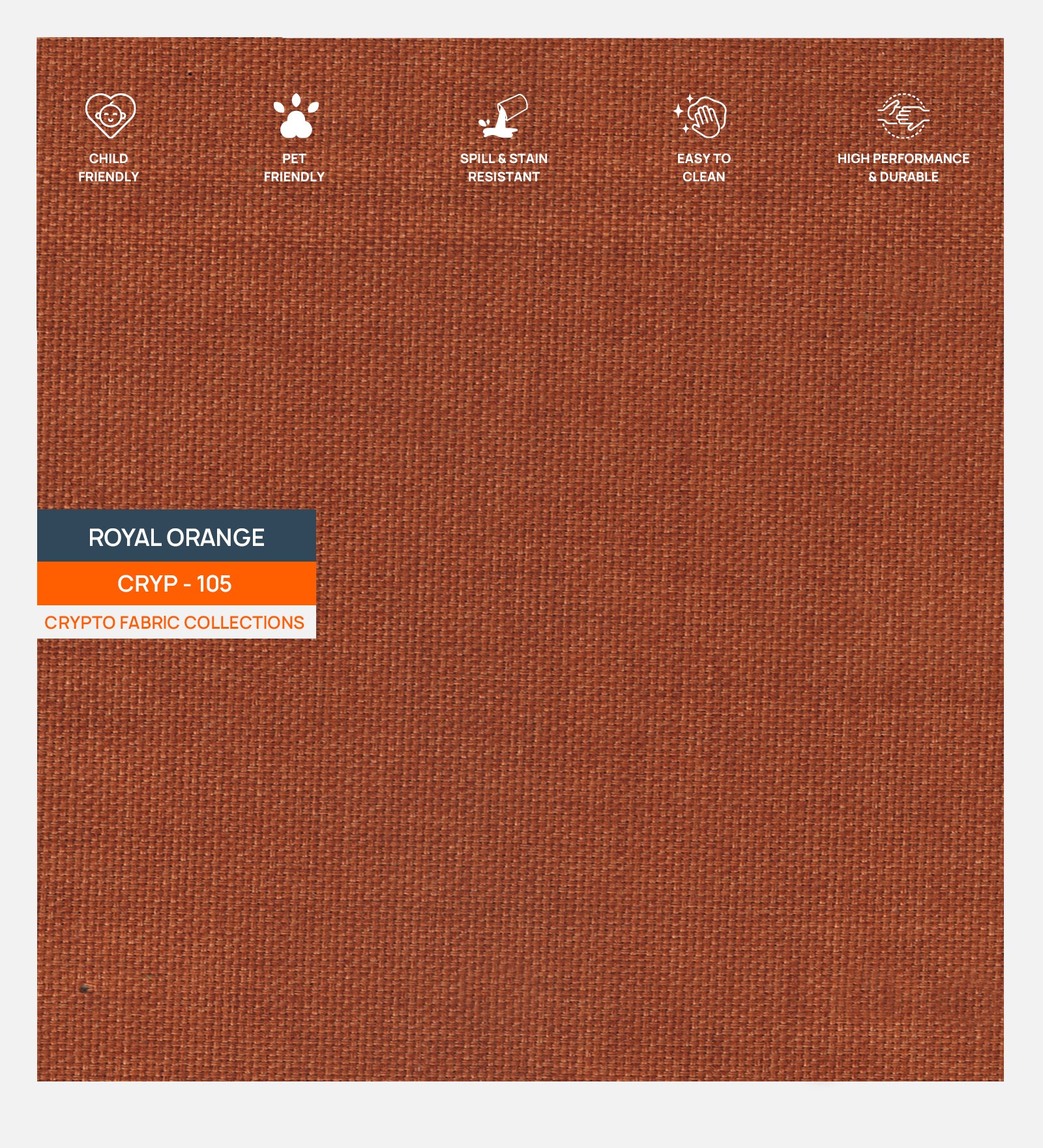 Fuju Fabric 1 Seater Sofa in Crypto Royal Orange Colour - Febonic Living