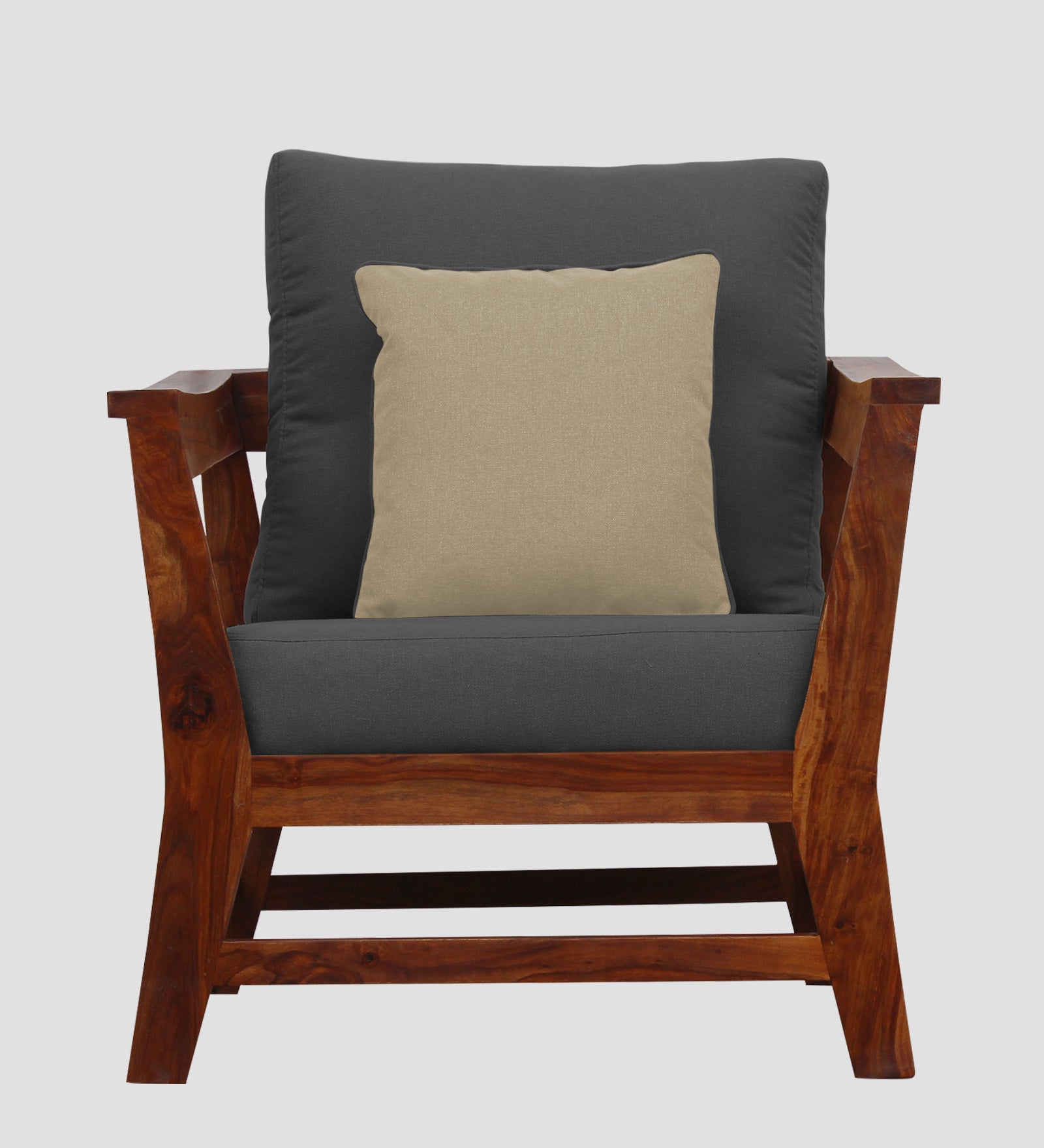 Fuju Fabric 1 Seater Sofa in Crypto Stone Grey Colour - Febonic Living