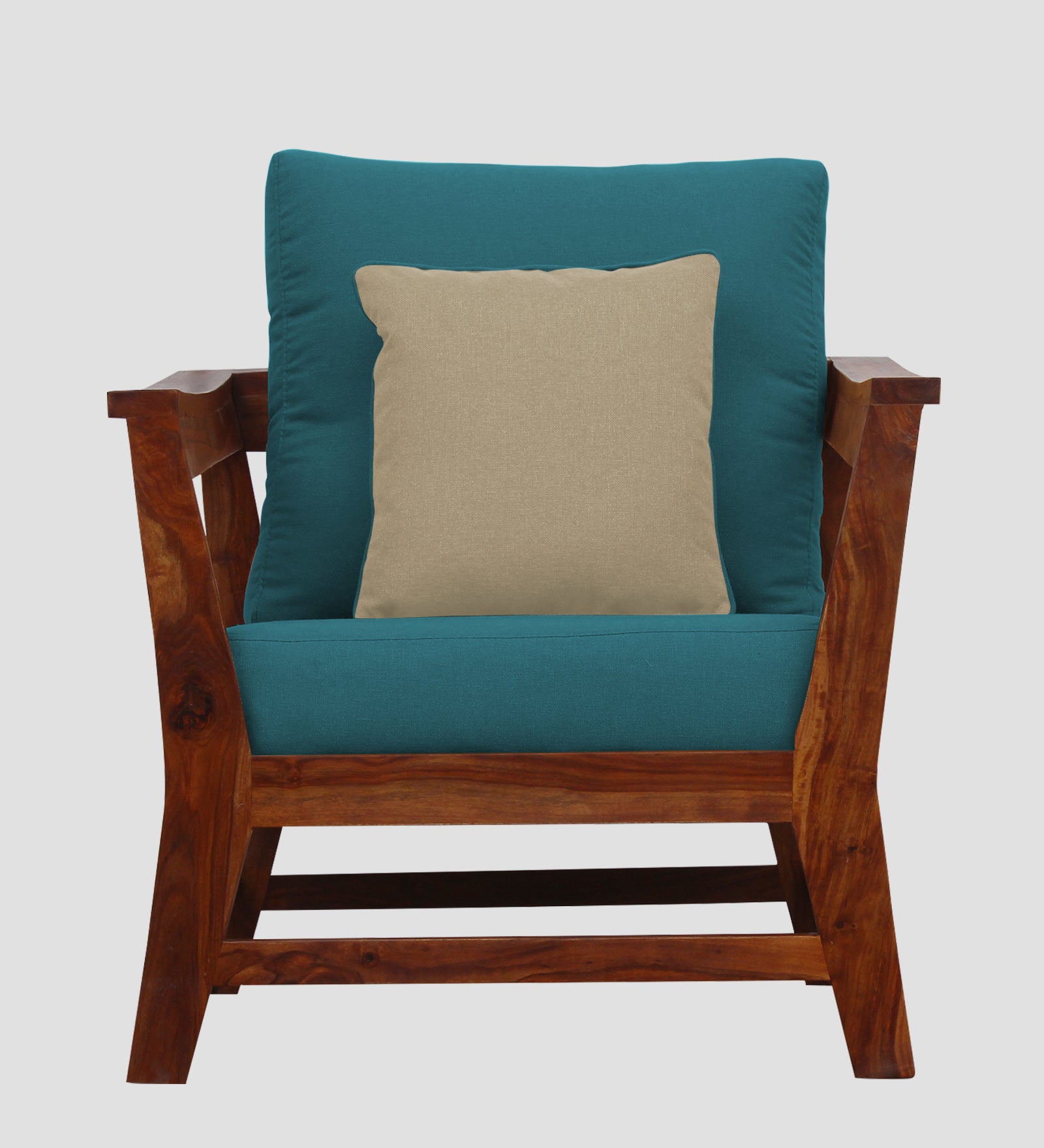 Fuju Fabric 1 Seater Sofa in Crypto Water Blue Colour - Febonic Living