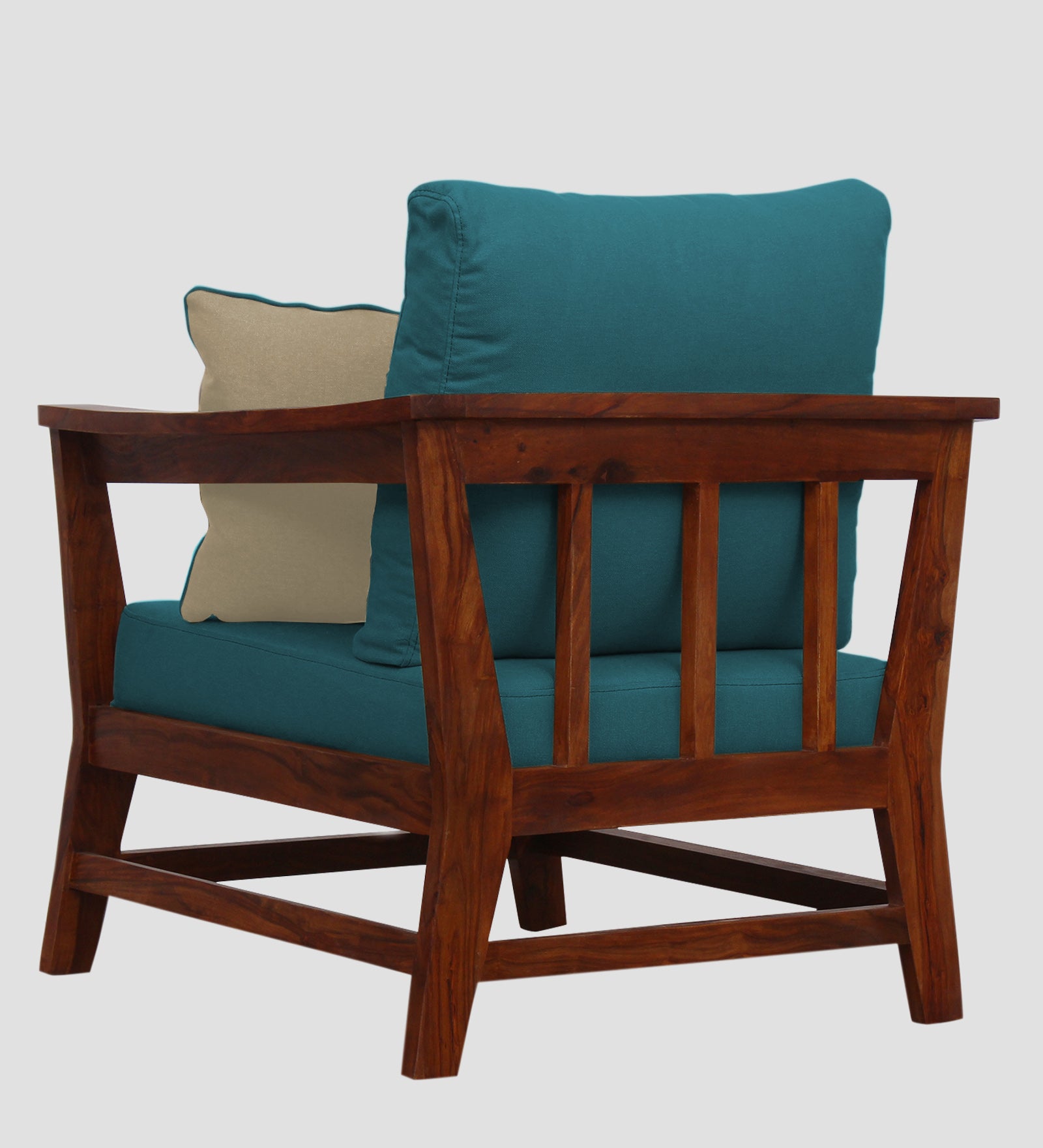 Fuju Fabric 1 Seater Sofa in Crypto Water Blue Colour - Febonic Living