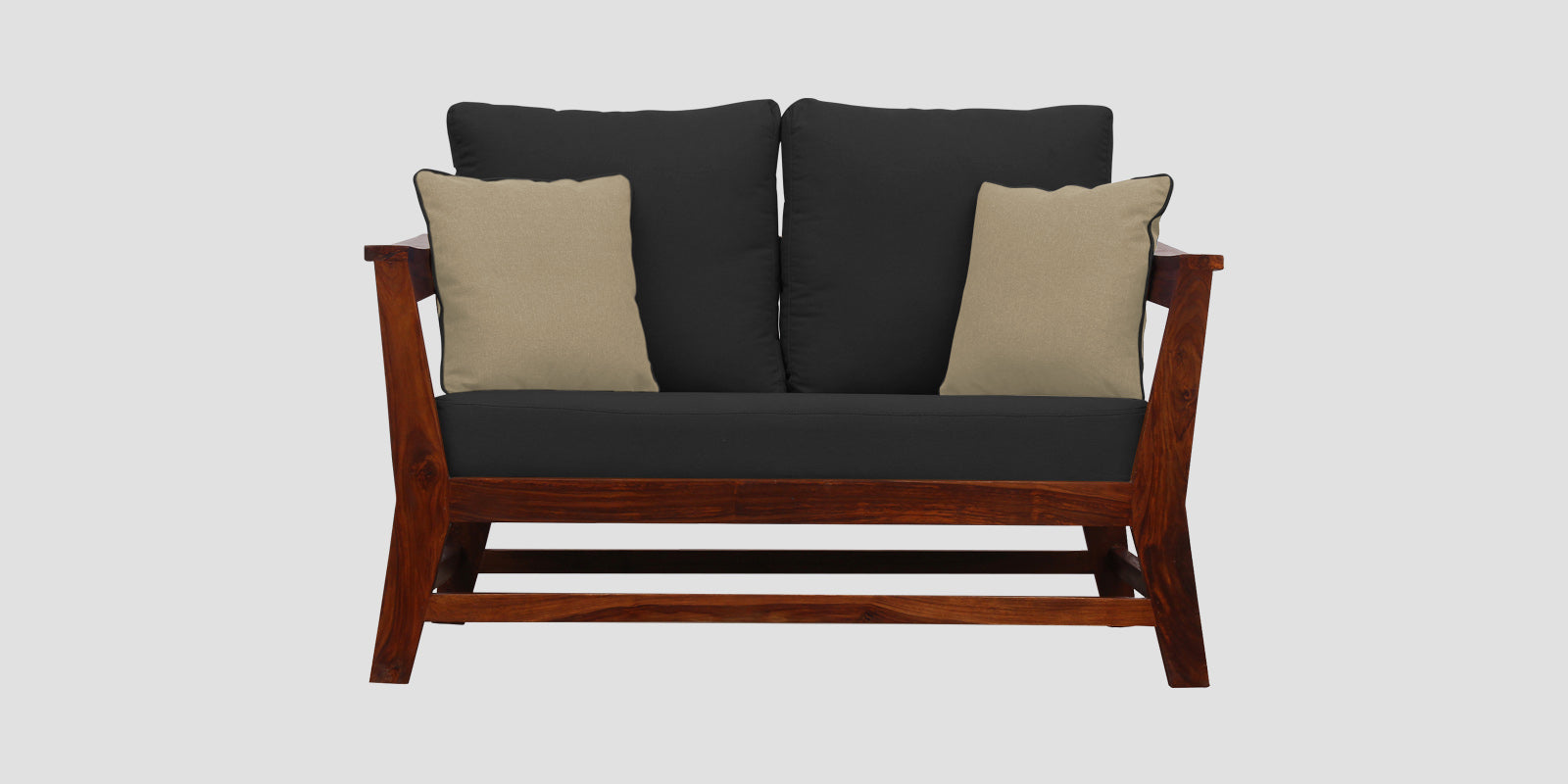 Fuju Fabric 2 Seater Sofa in Crypto Bitter Black Colour - Febonic Living