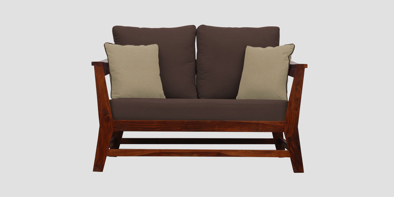Fuju Fabric 2 Seater Sofa in Crypto Caramel Brown Colour - Febonic Living