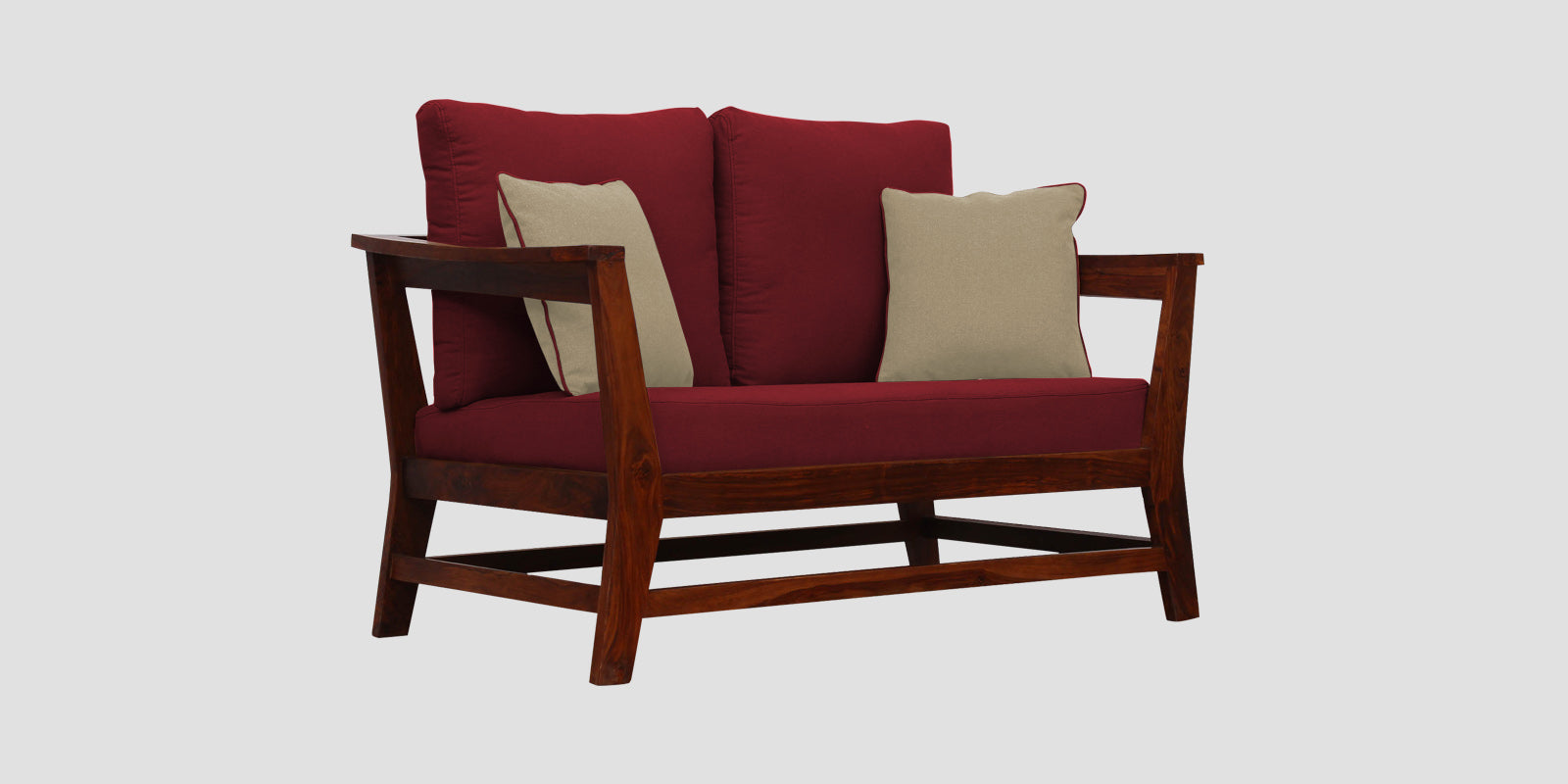 Fuju Fabric 2 Seater Sofa in Crypto Chilli Red Colour - Febonic Living