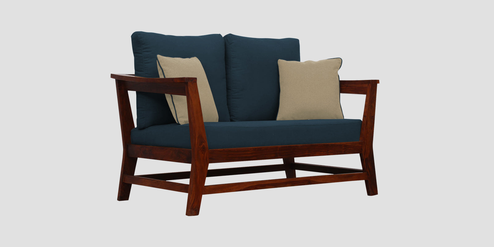Fuju Fabric 2 Seater Sofa in Crypto Cool Blue Colour - Febonic Living