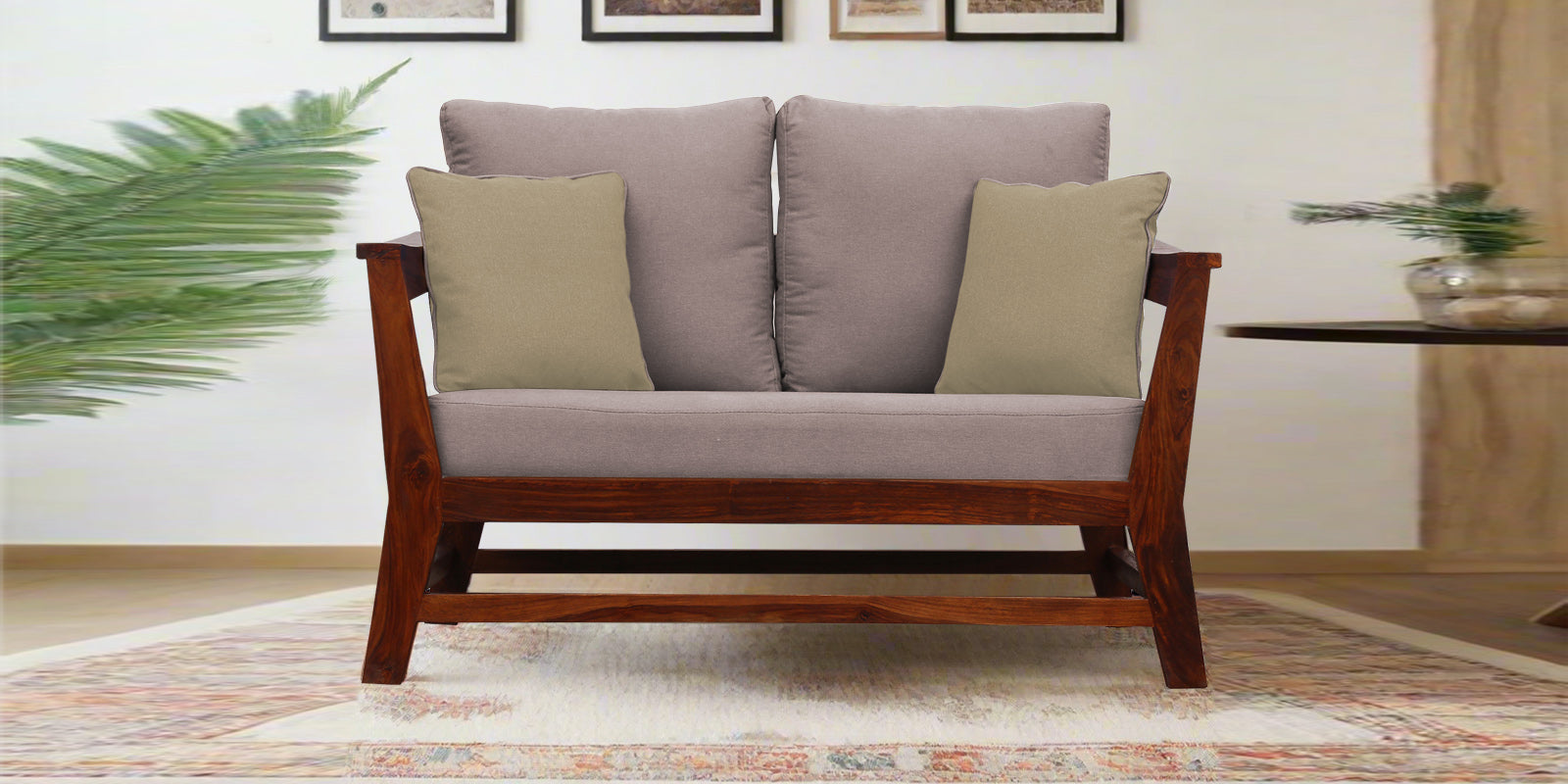 Fuju Fabric 2 Seater Sofa in Crypto Almond Beige Colour - Febonic Living