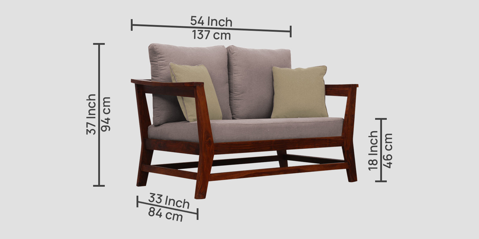 Fuju Fabric 2 Seater Sofa in Crypto Almond Beige Colour - Febonic Living
