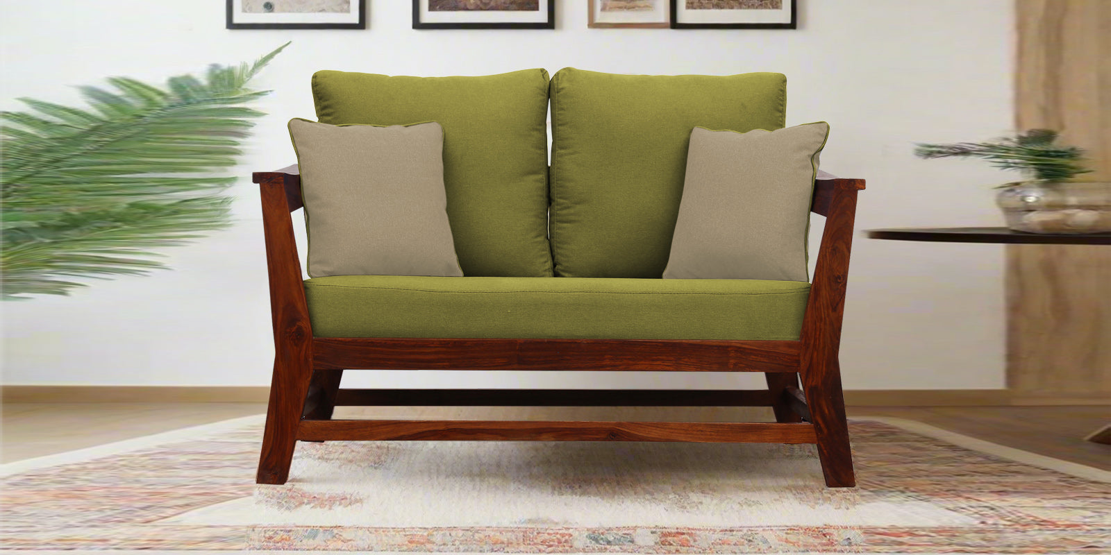 Fuju Fabric 2 Seater Sofa in Crypto Kelly Green Colour - Febonic Living