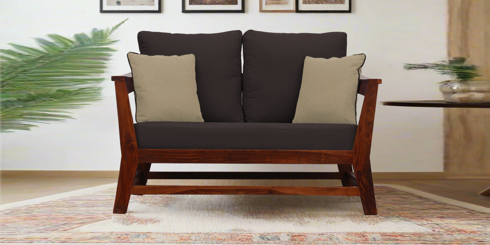 Fuju Fabric 2 Seater Sofa in Crypto Pebble Brown Colour - Febonic Living