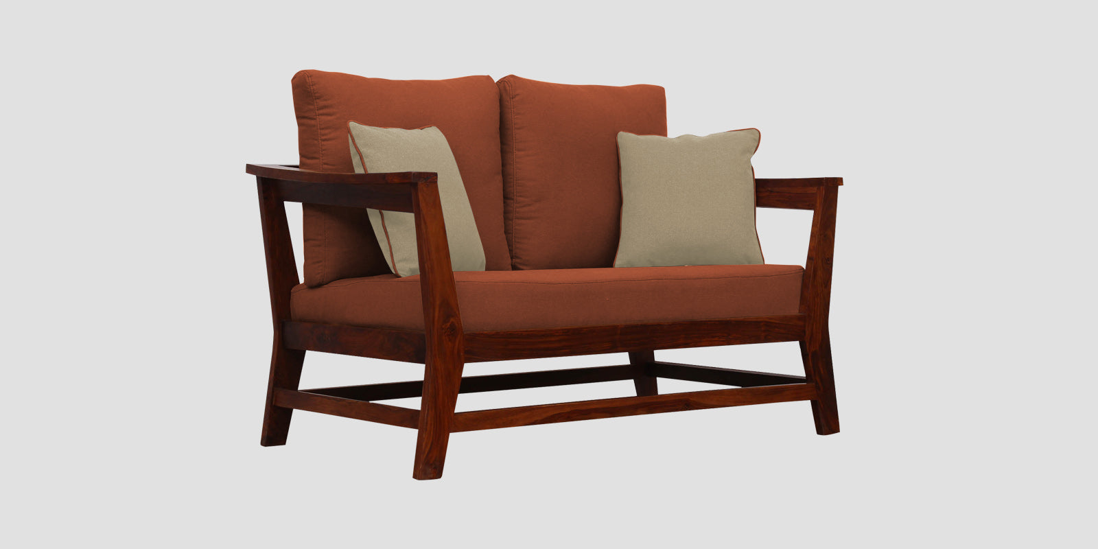 Fuju Fabric 2 Seater Sofa in Crypto Royal Orange Colour - Febonic Living