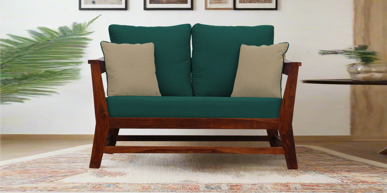 Fuju Fabric 2 Seater Sofa in Crypto Sage Green Colour - Febonic Living