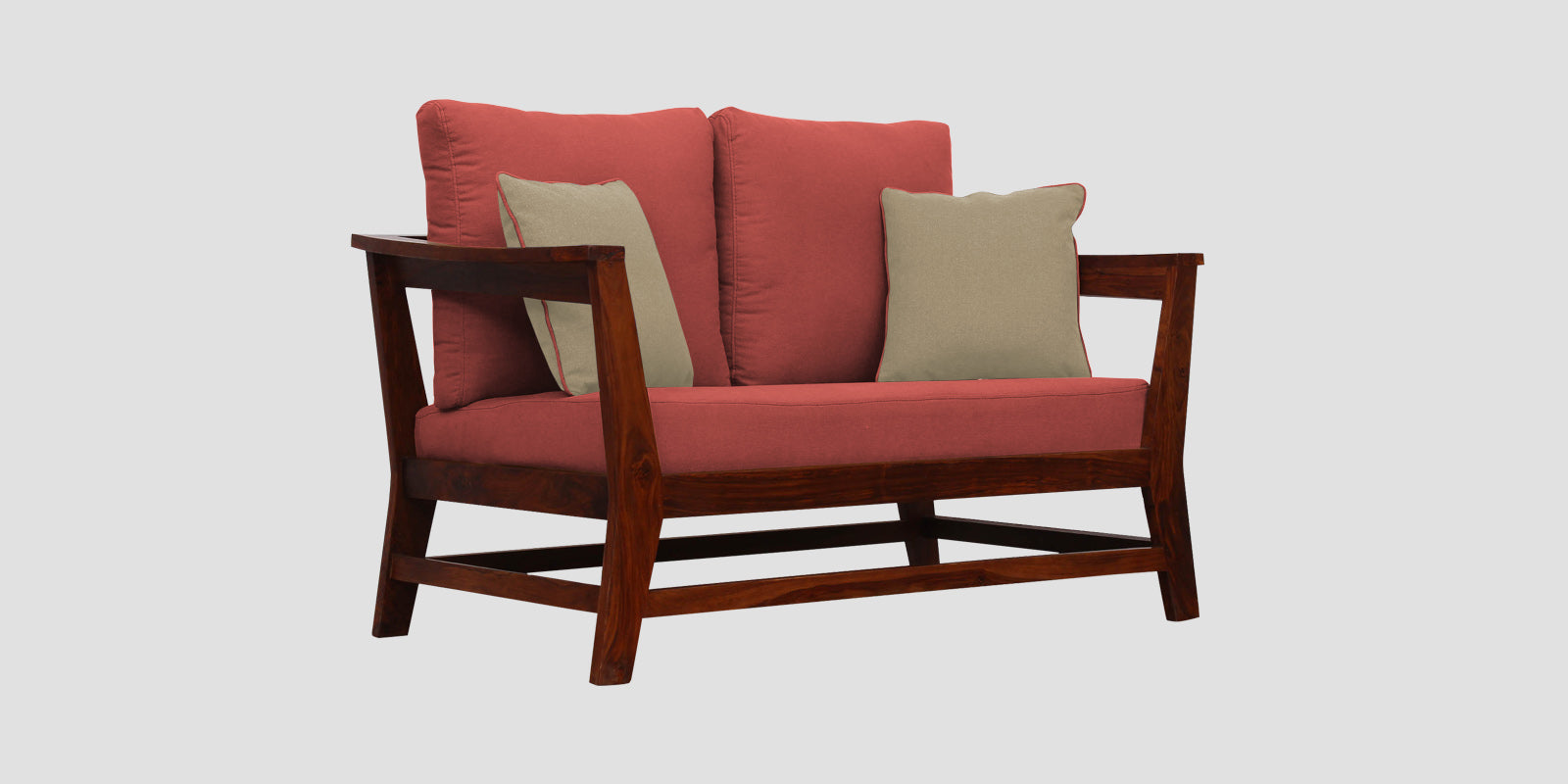 Fuju Fabric 2 Seater Sofa in Crypto Salmon Pink Colour - Febonic Living