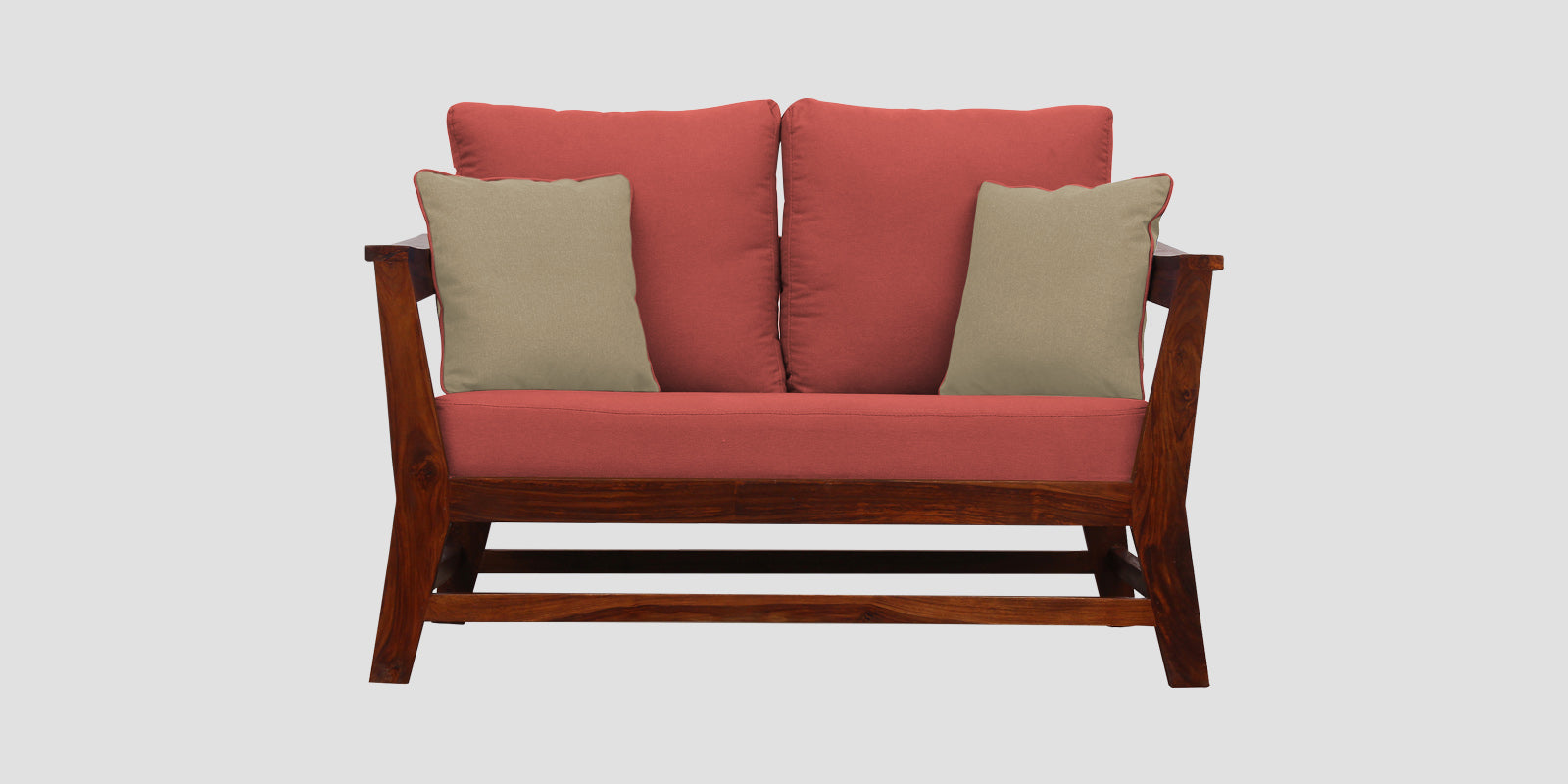 Fuju Fabric 2 Seater Sofa in Crypto Salmon Pink Colour - Febonic Living