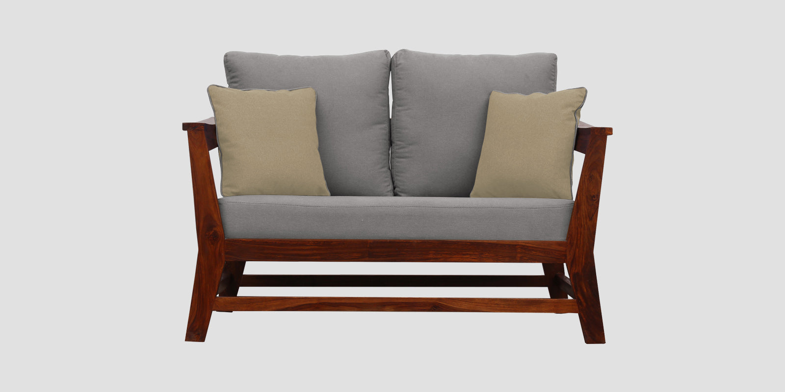 Fuju Fabric 2 Seater Sofa in Crypto Silver Grey Colour - Febonic Living