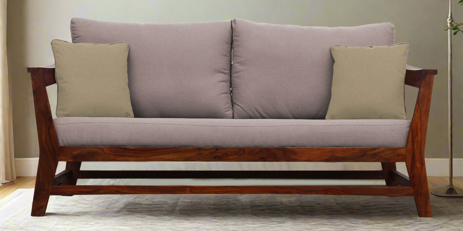 Fuju Fabric 3 Seater Sofa in Crypto Almond Beige Colour - Febonic Living