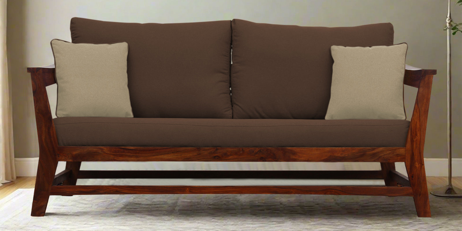 Fuju Fabric 3 Seater Sofa in Crypto Ash Brown Colour - Febonic Living