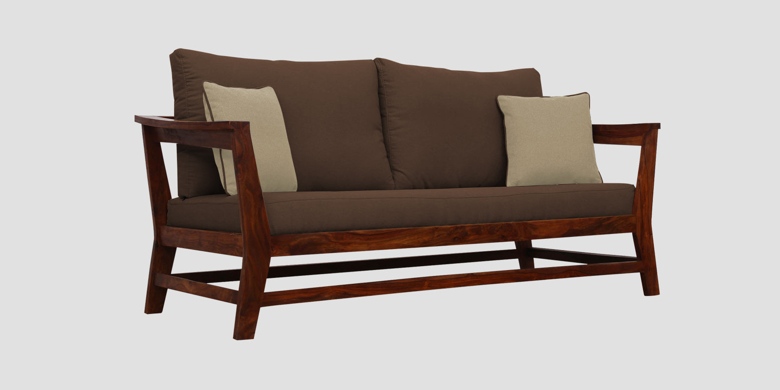 Fuju Fabric 3 Seater Sofa in Crypto Ash Brown Colour - Febonic Living