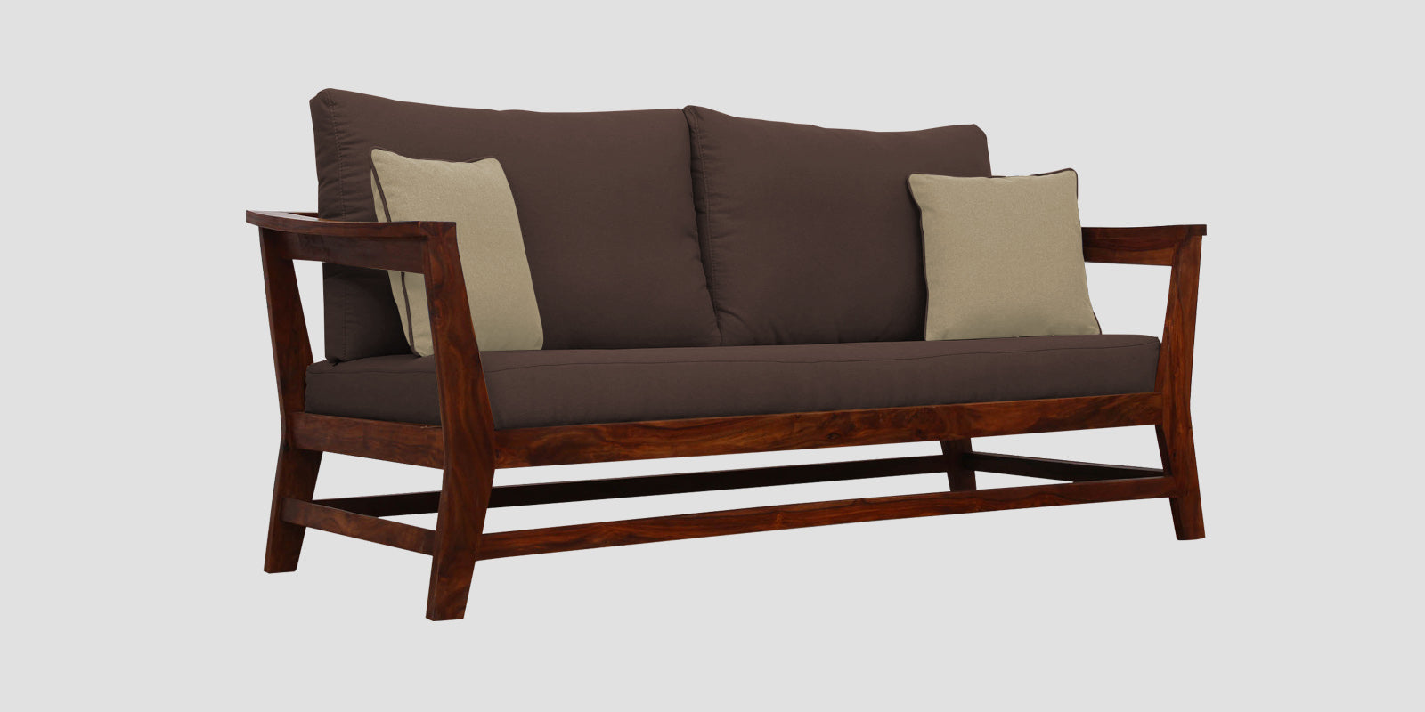 Fuju Fabric 3 Seater Sofa in Crypto Caramel Brown Colour - Febonic Living