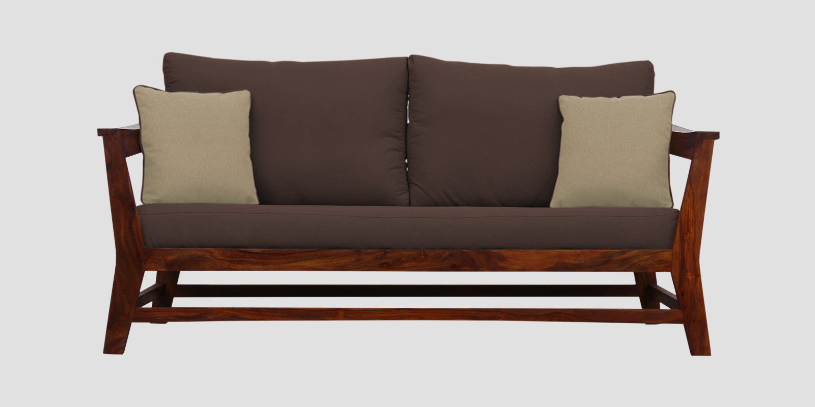Fuju Fabric 3 Seater Sofa in Crypto Caramel Brown Colour - Febonic Living
