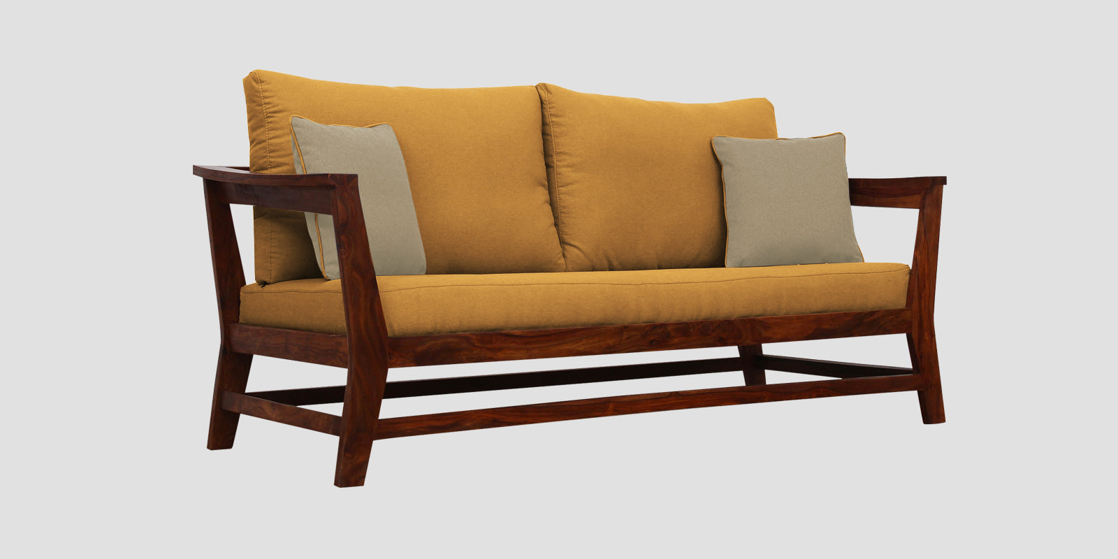 Fuju Fabric 3 Seater Sofa in Crypto Corn Yellow Colour - Febonic Living