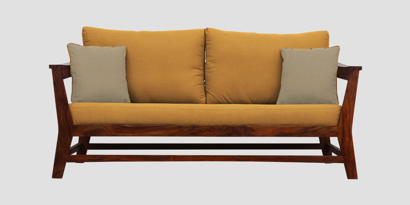Fuju Fabric 3 Seater Sofa in Crypto Corn Yellow Colour - Febonic Living