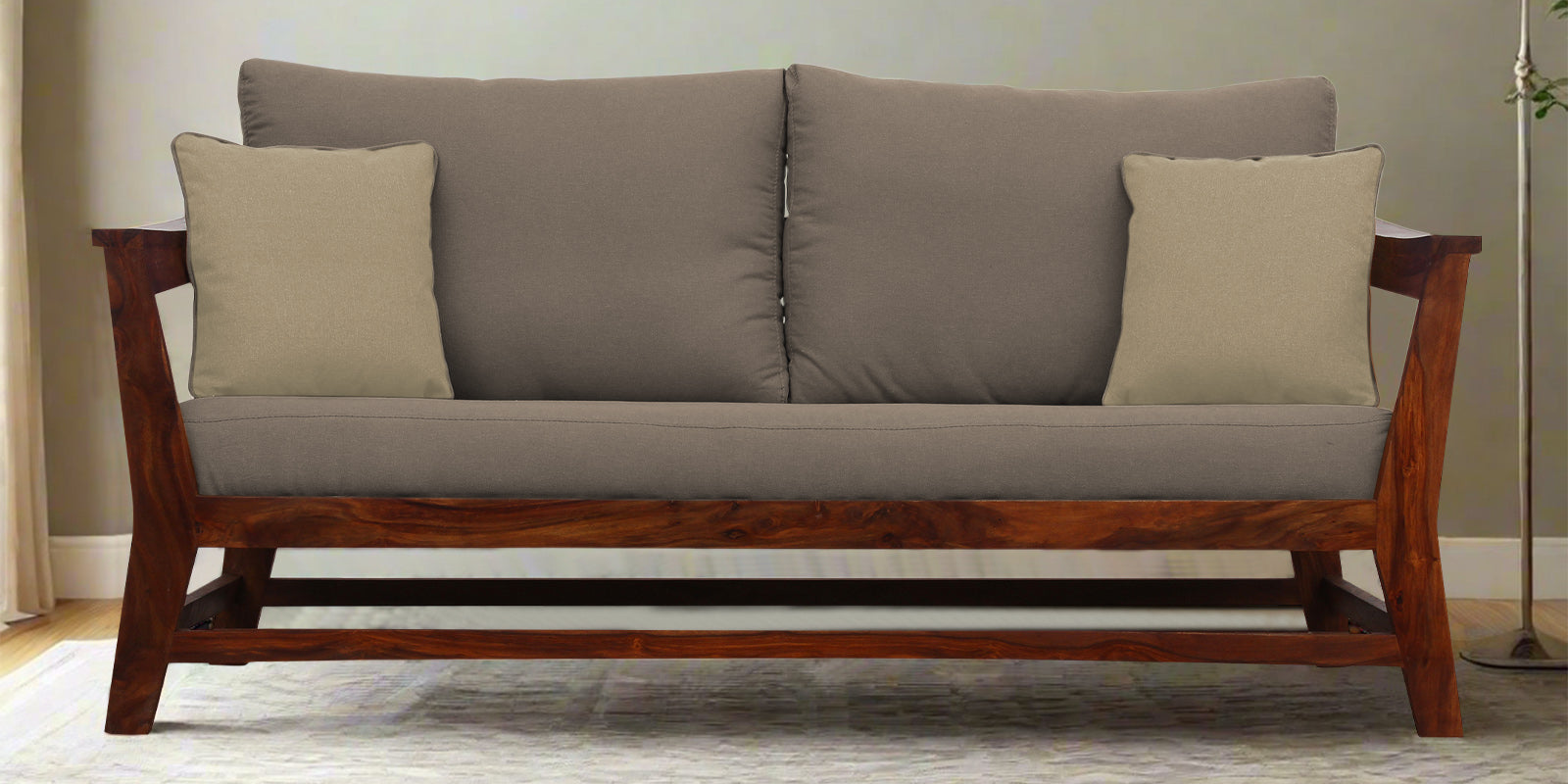 Fuju Fabric 3 Seater Sofa in Crypto Hazel Beige Colour - Febonic Living