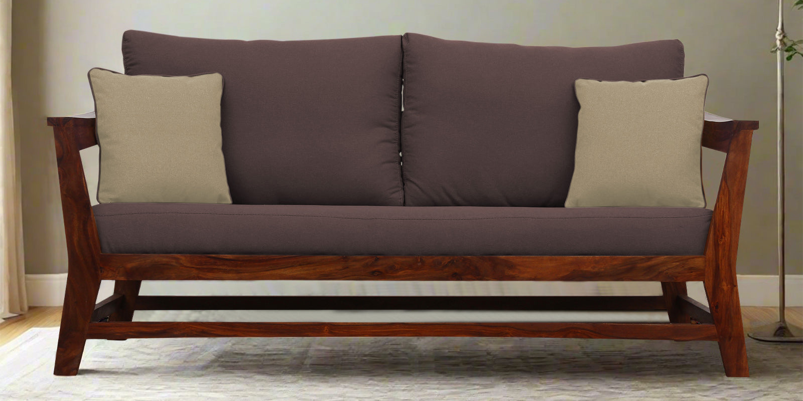 Fuju Fabric 3 Seater Sofa in Crypto Night Brown Colour - Febonic Living
