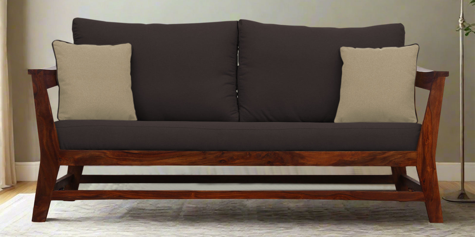 Fuju Fabric 3 Seater Sofa in Crypto Pebble Brown Colour - Febonic Living
