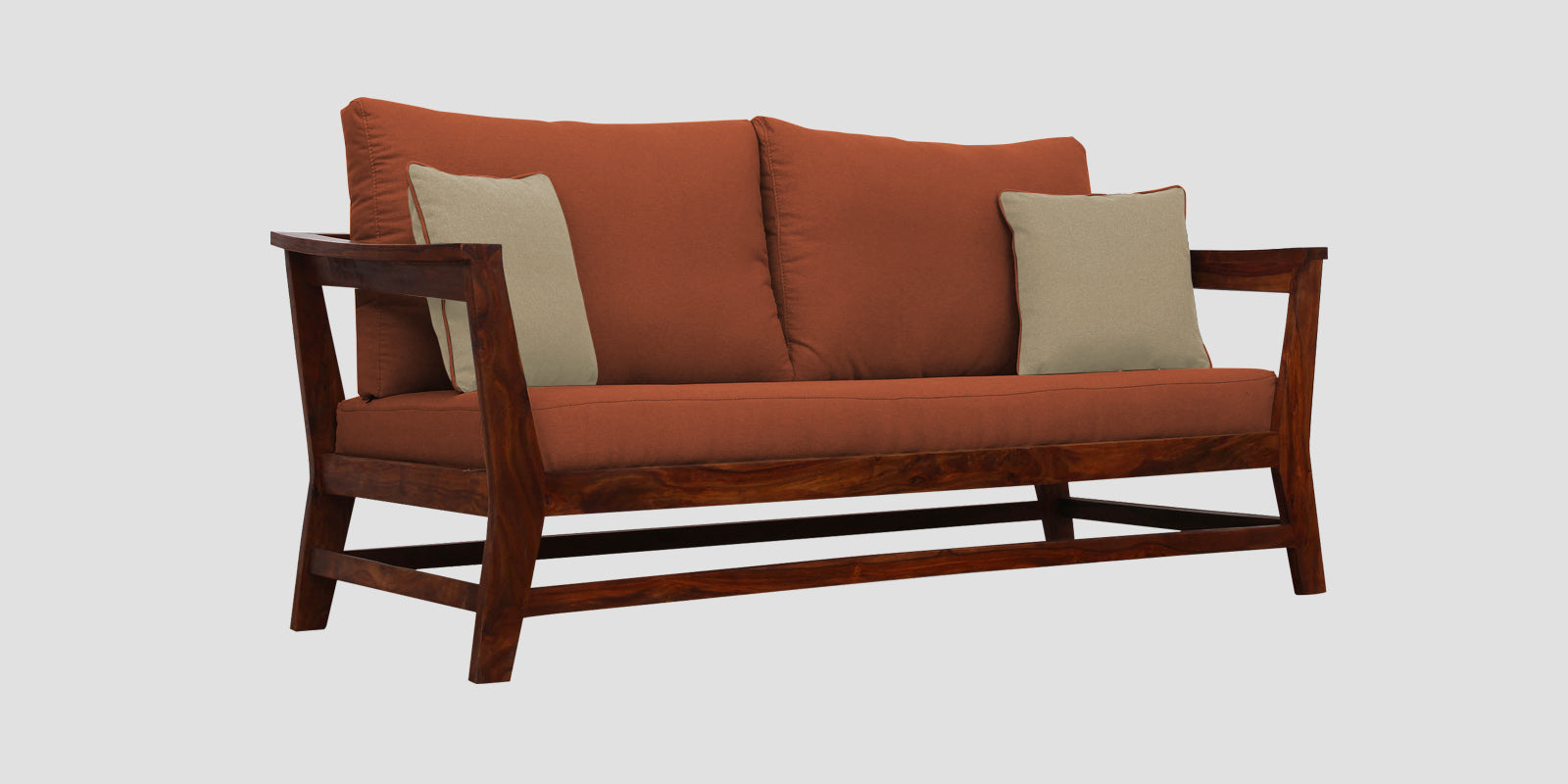 Fuju Fabric 3 Seater Sofa in Crypto Royal Orange Colour - Febonic Living