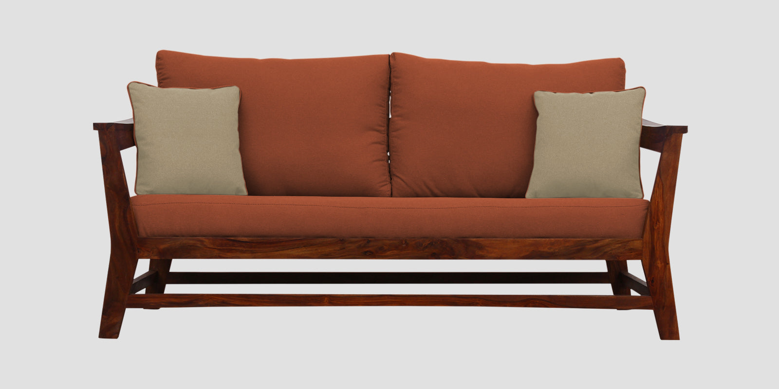 Fuju Fabric 3 Seater Sofa in Crypto Royal Orange Colour - Febonic Living