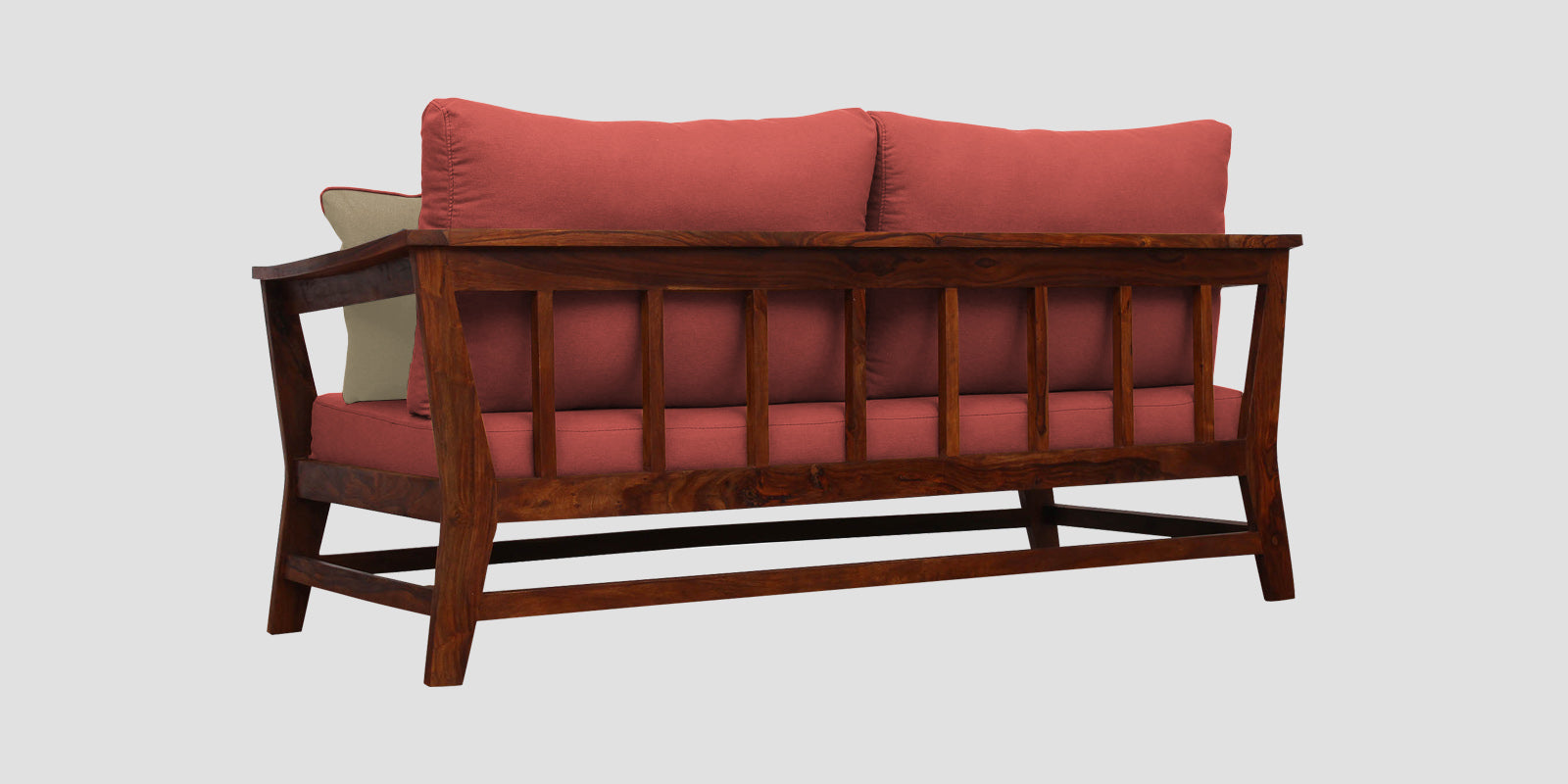 Fuju Fabric 3 Seater Sofa in Crypto Salmon Pink Colour - Febonic Living